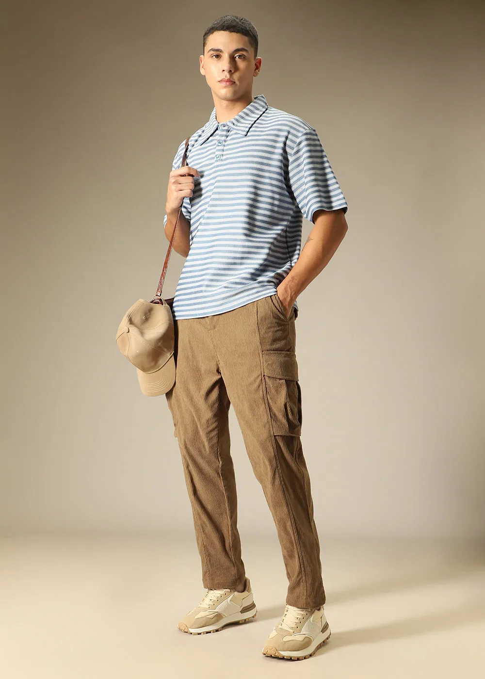 Brown Pocket Cargo Corduroy Pant