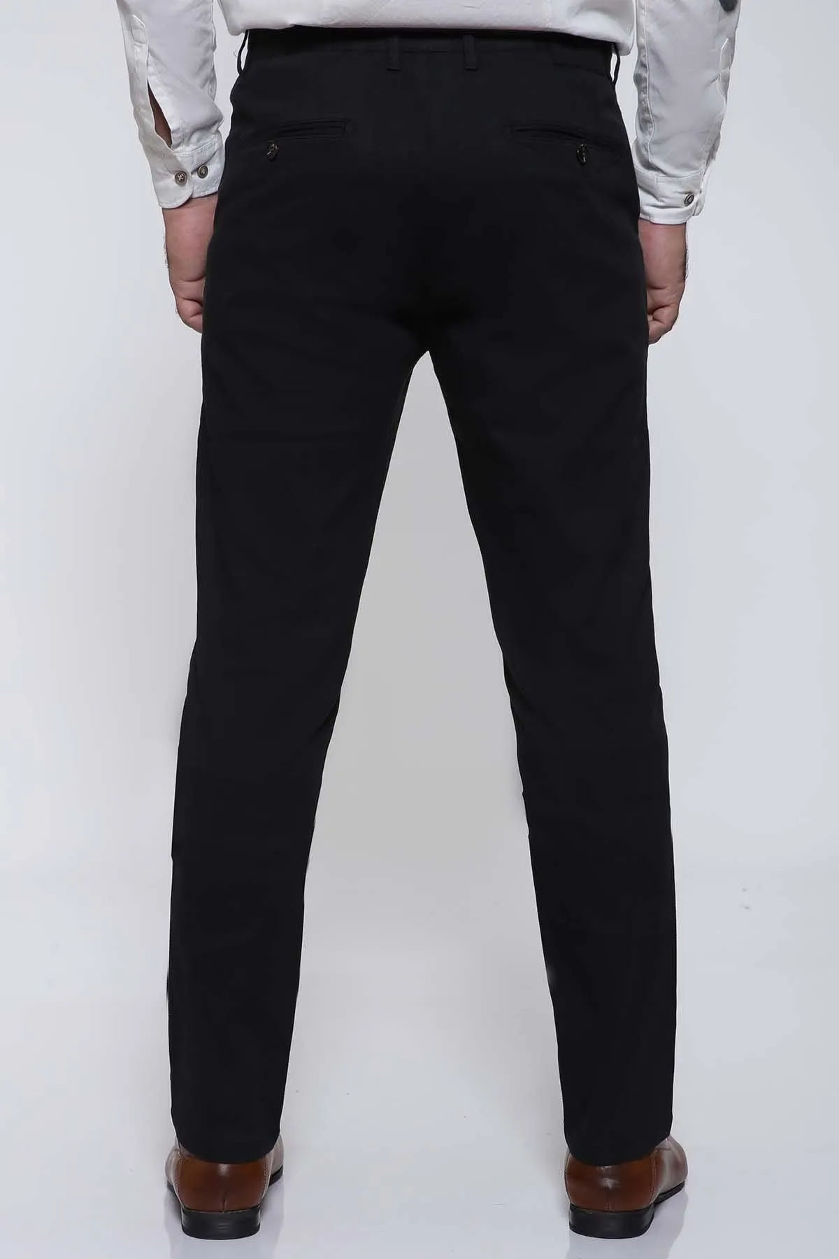 C PANT CROSS POCKET SLIM FIT BLACK