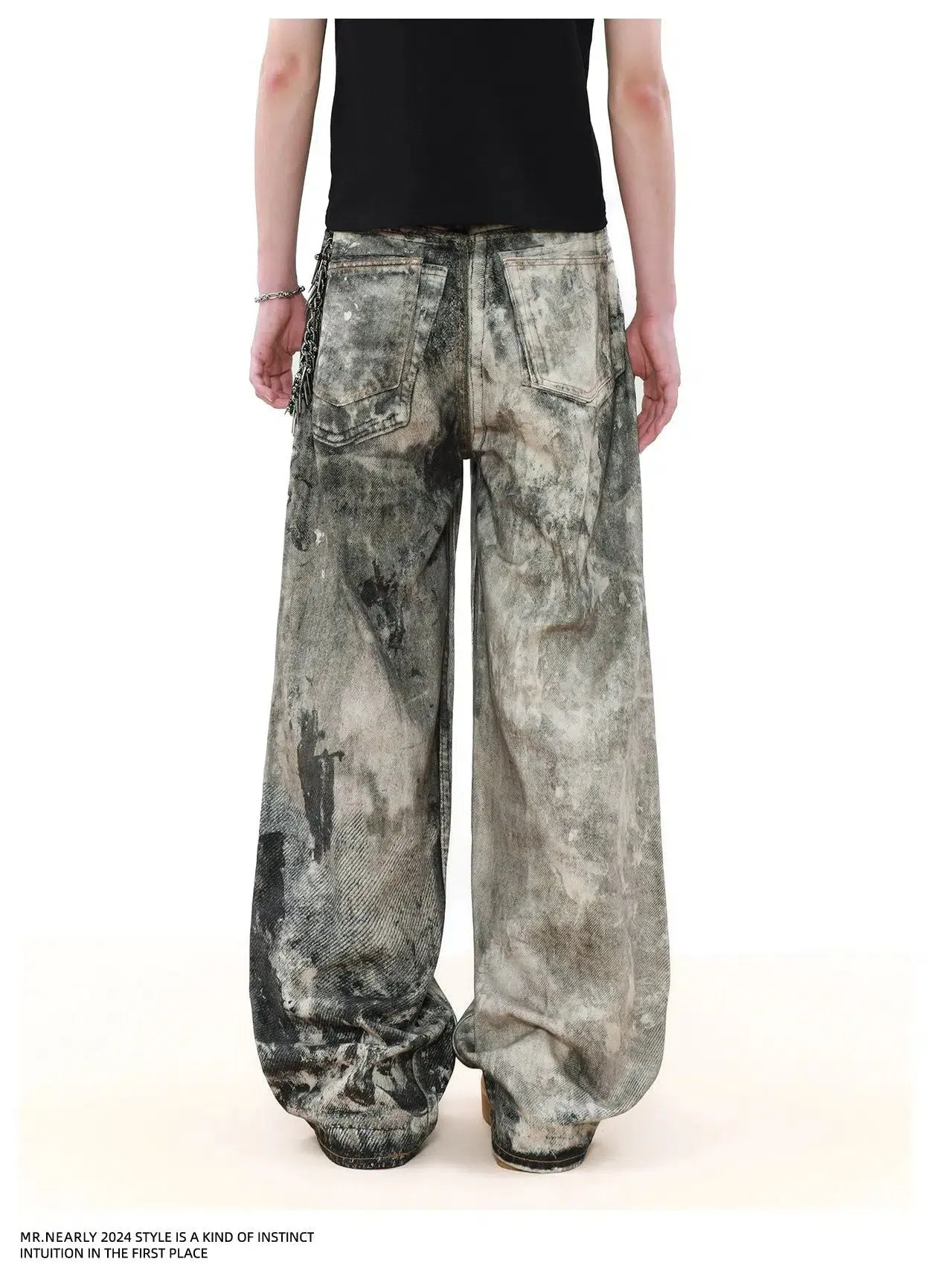 Camo Ink-Splashed Jeans