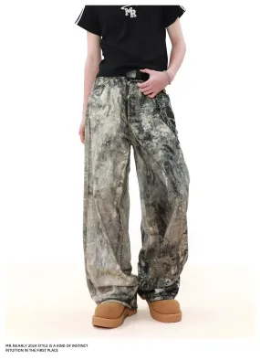 Camo Ink-Splashed Jeans