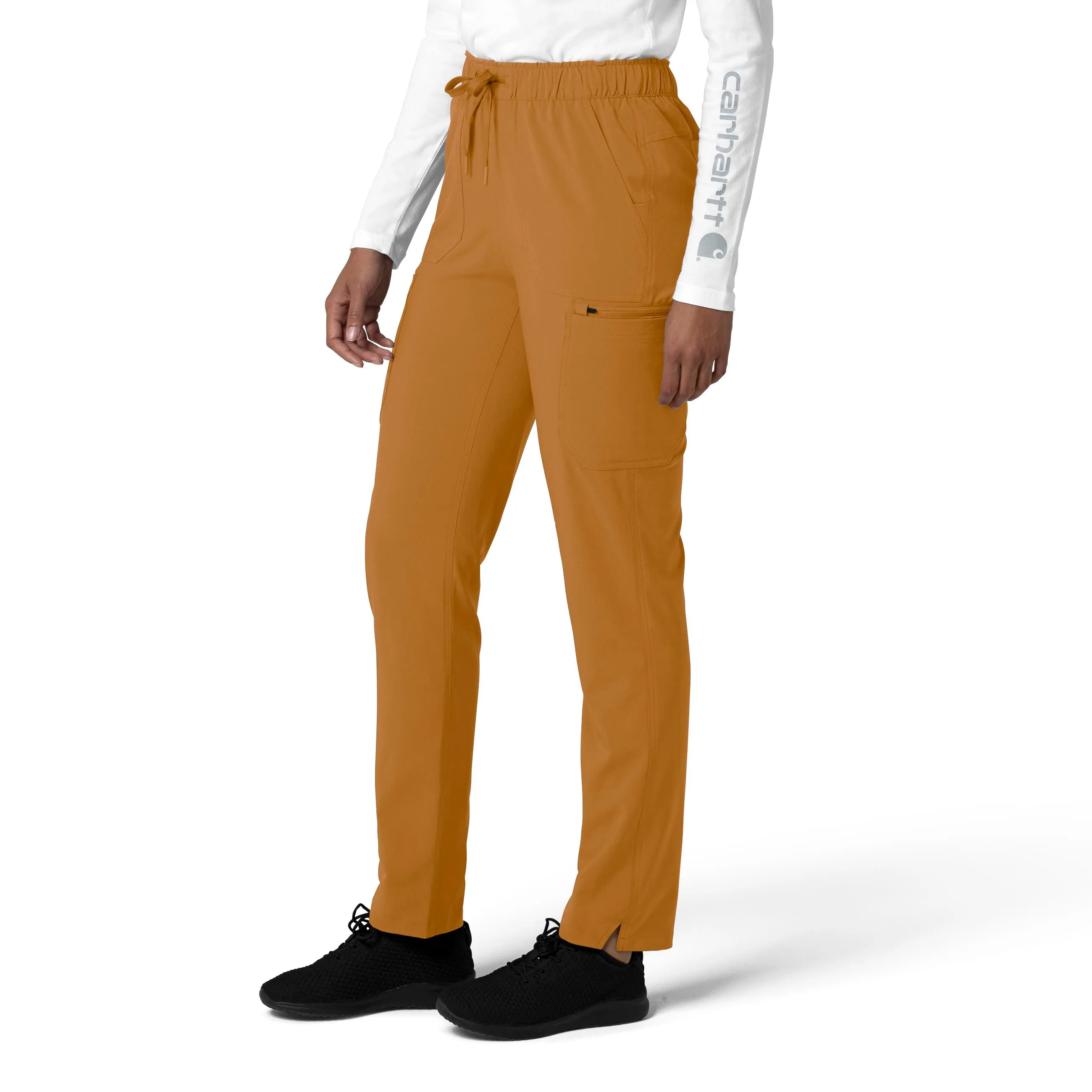 Carhartt Force Cross-Flex Women's Straight Leg Cargo Scrub Pant - Fox Brown