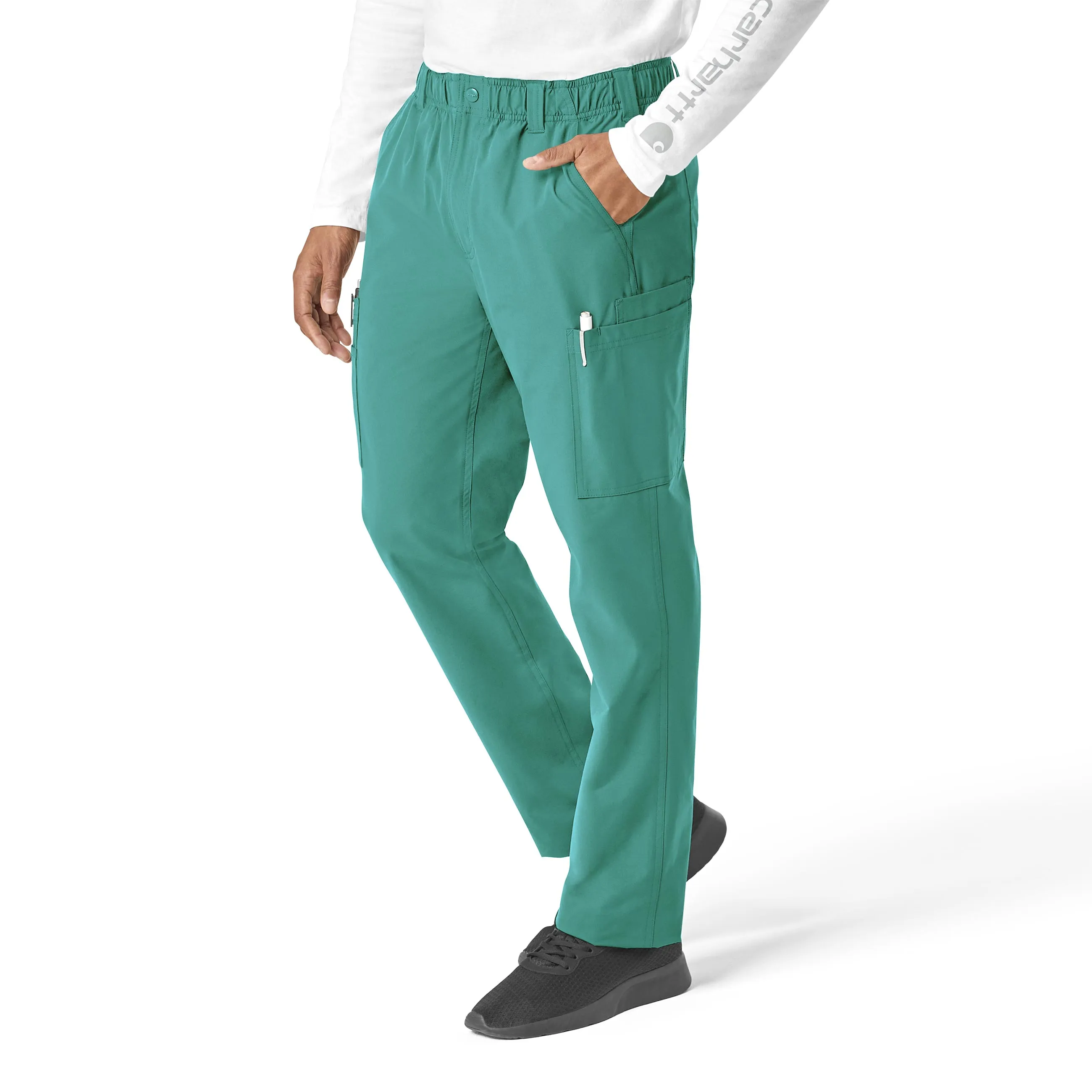 Carhartt Force Essentials Men's Straight Leg Cargo Scrub Pant - Teal Blue