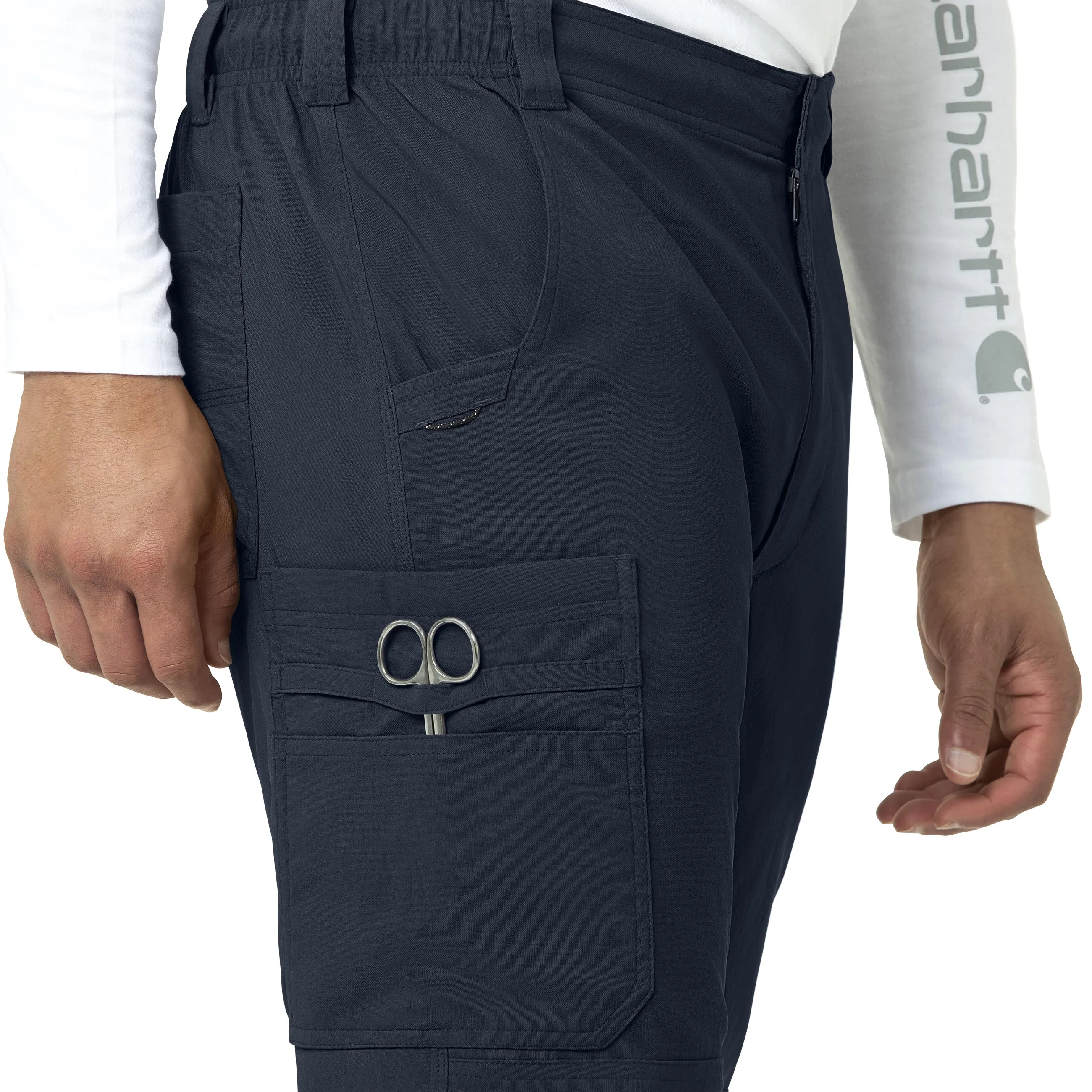 Carhartt Rugged Flex Peak Men's Straight Leg Cargo Scrub Pant - Navy