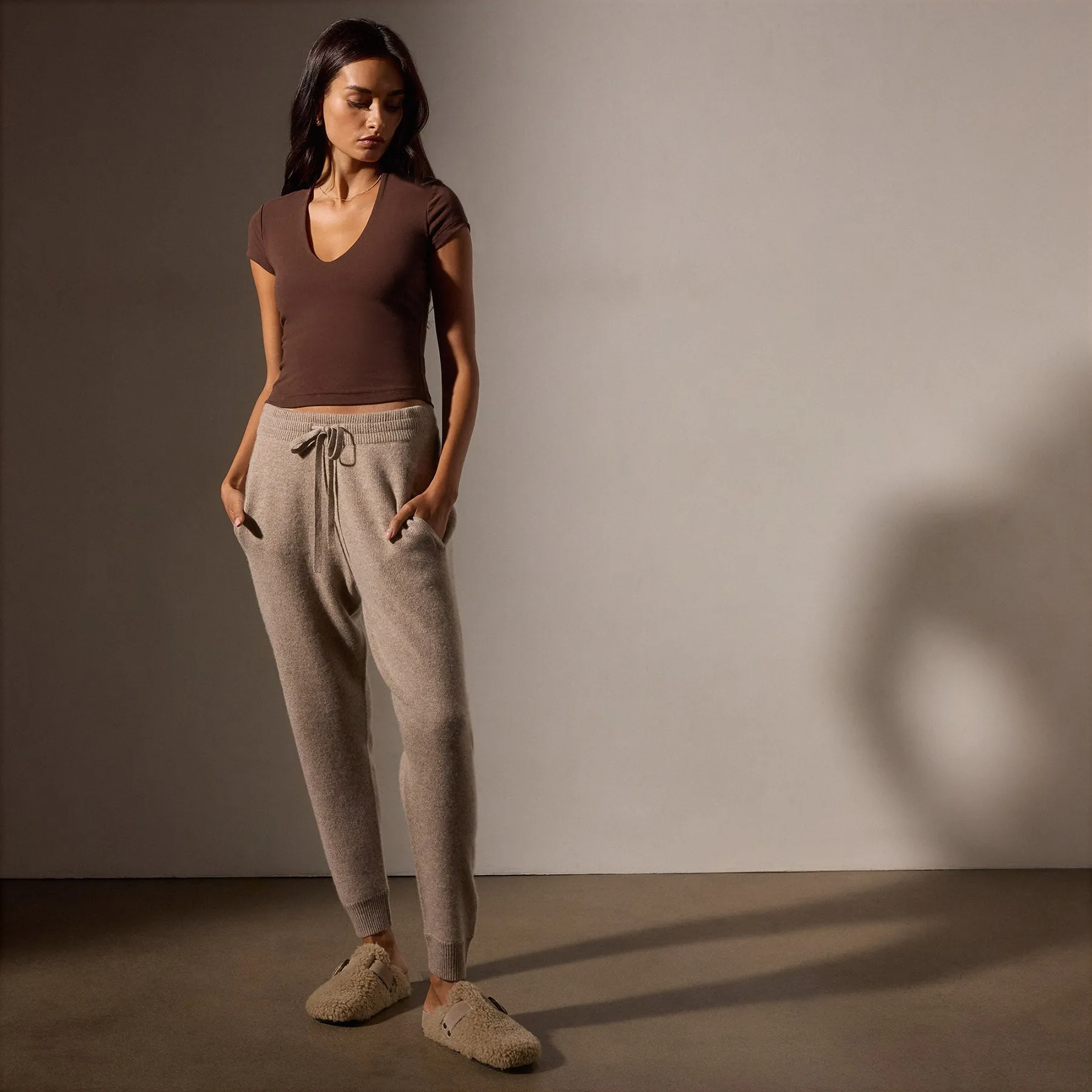 Cashmere Track Pant - Coyote