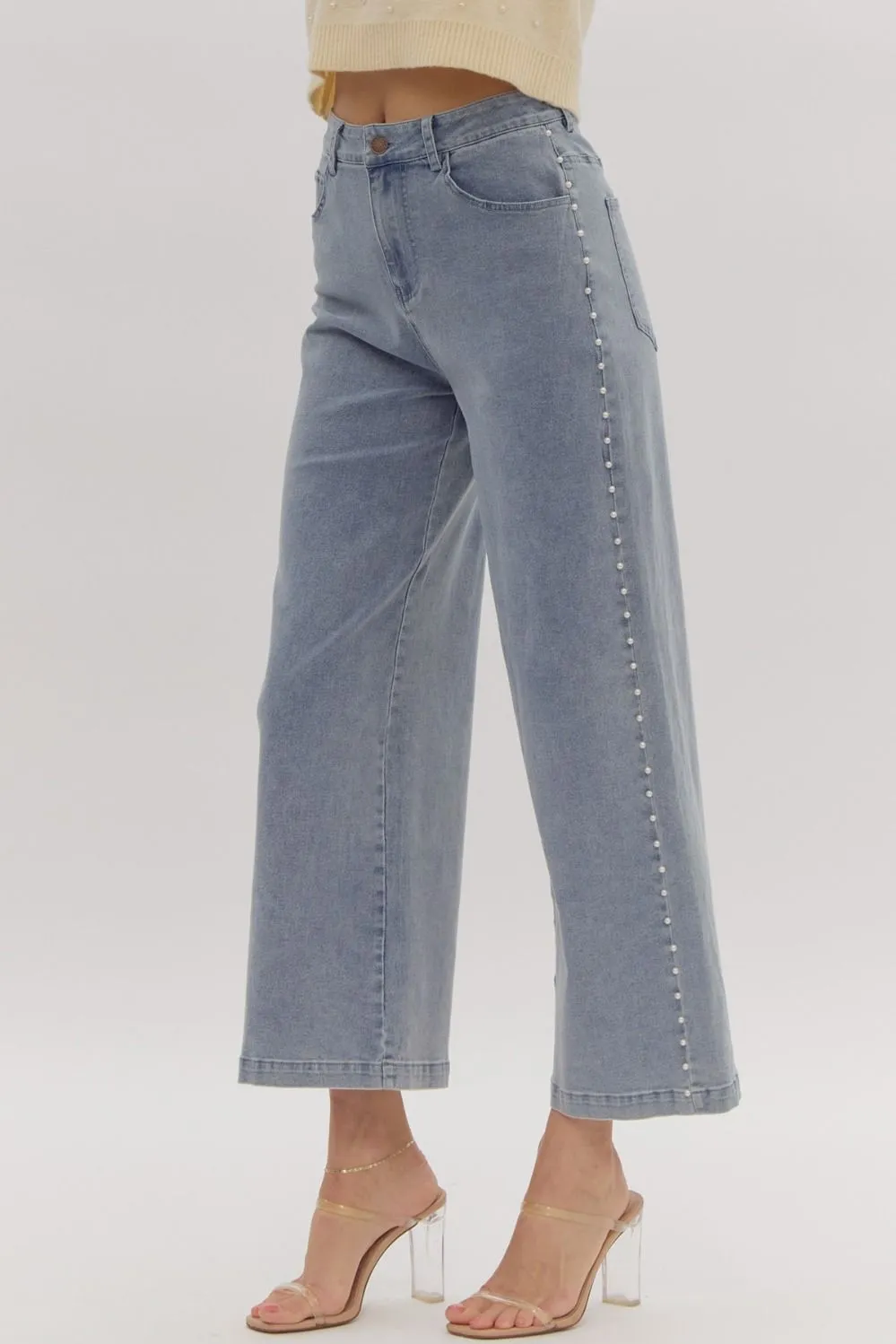 'Casual Class' Pearl Detail Jeans