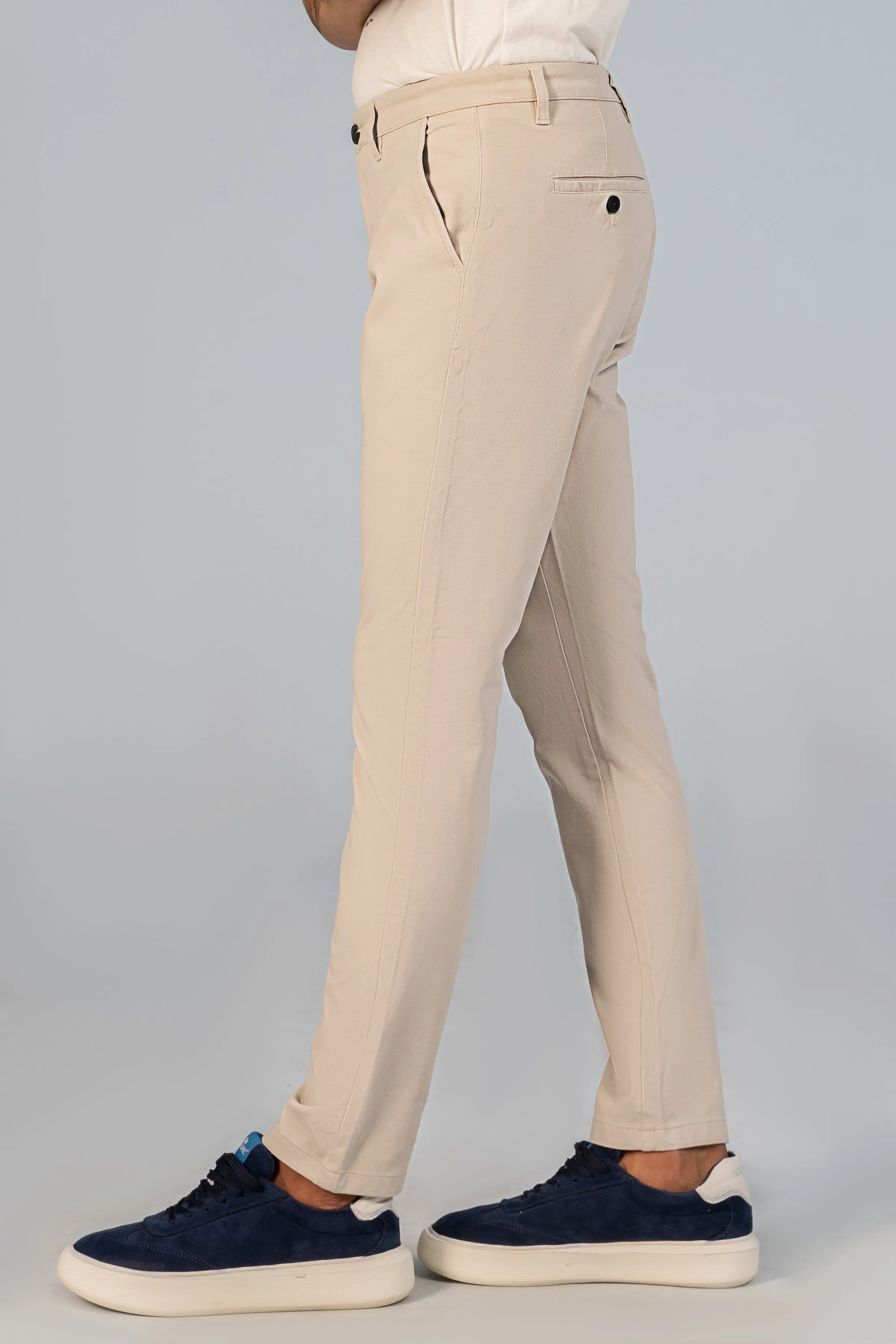 CASUAL PANT CROSS POCKET BI-STRETCH STONE