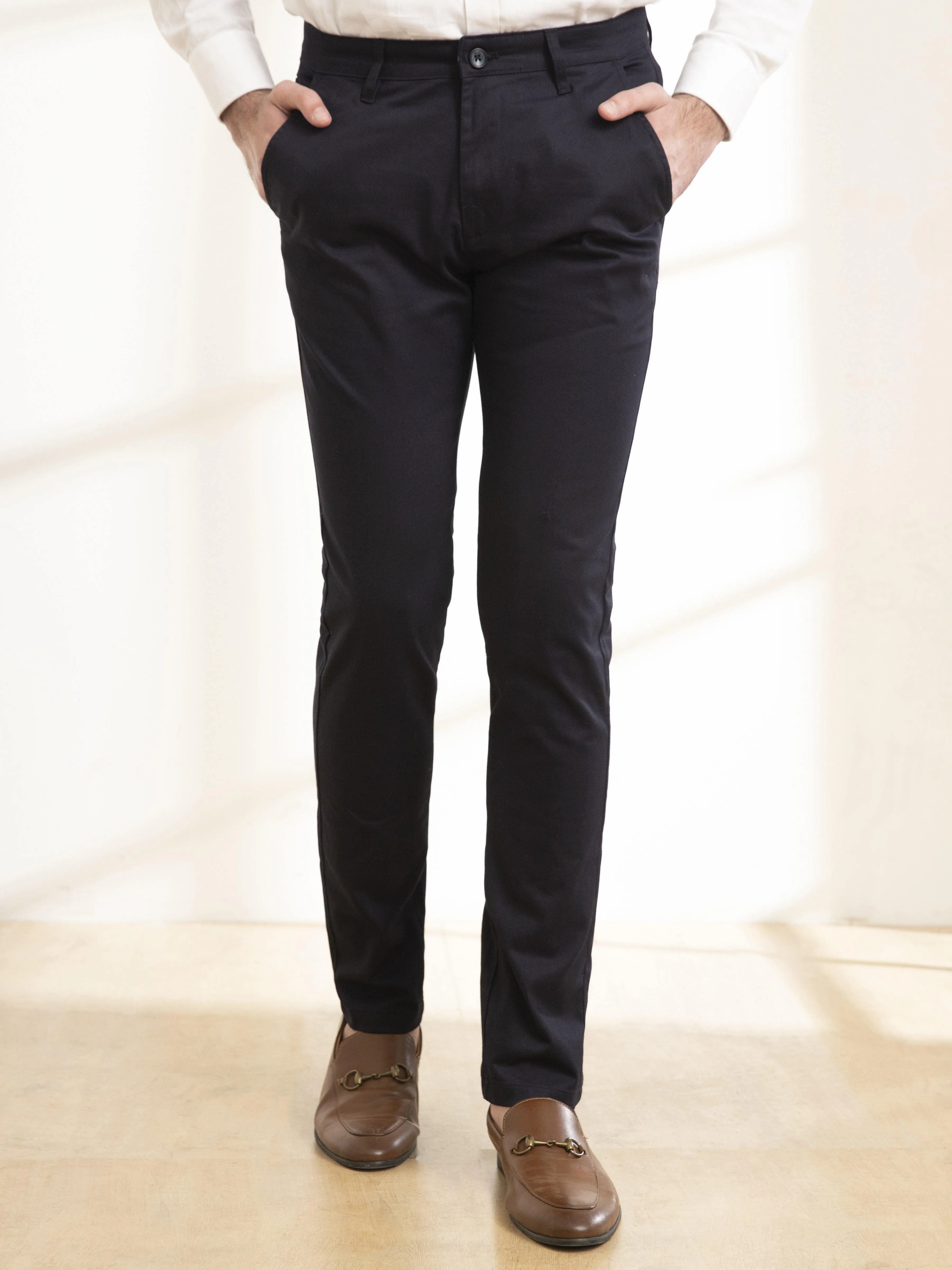 CASUAL PANT CROSS POCKET SLIM FIT NAVY