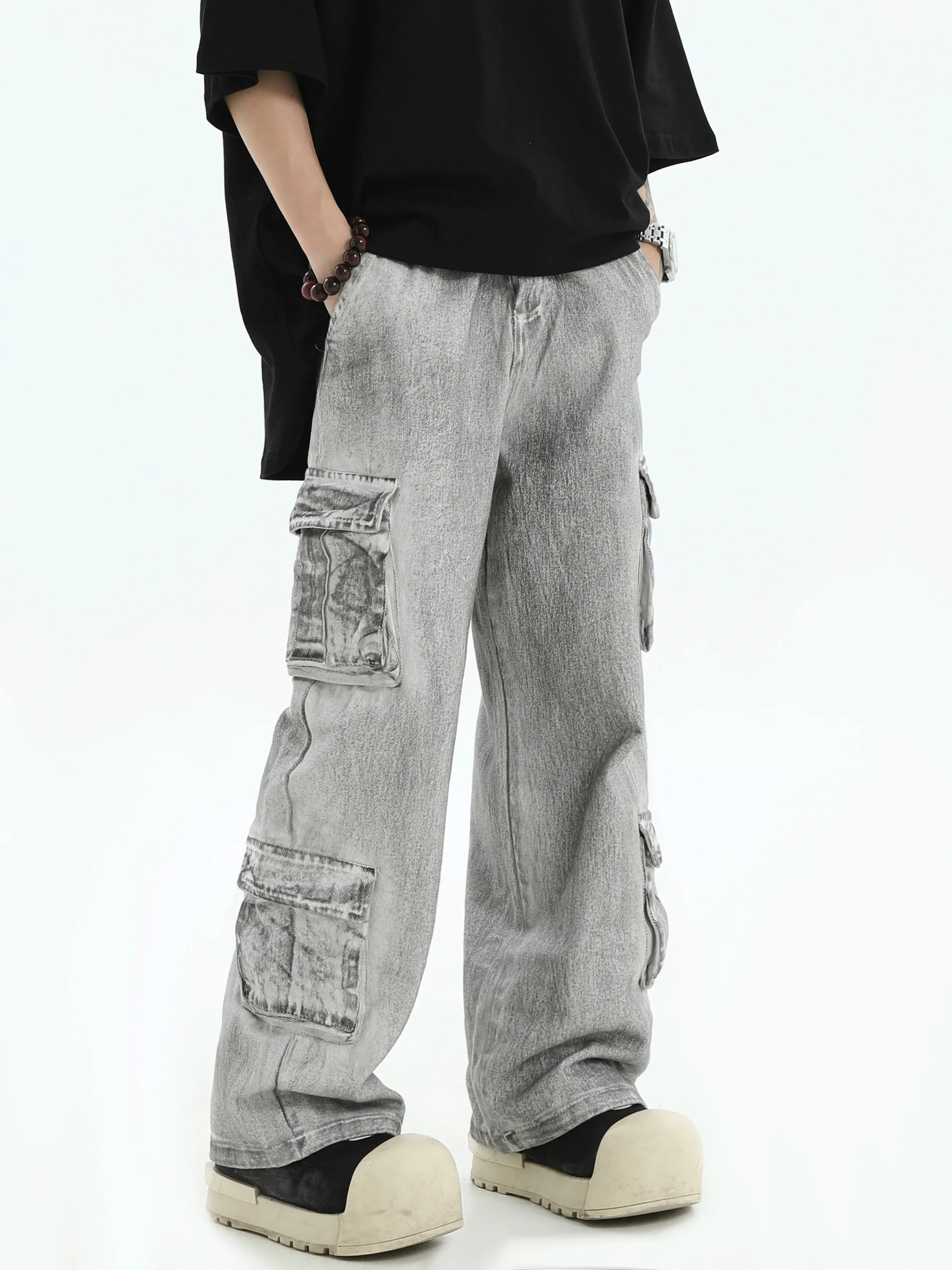 Chalk Effect Cargo Jeans