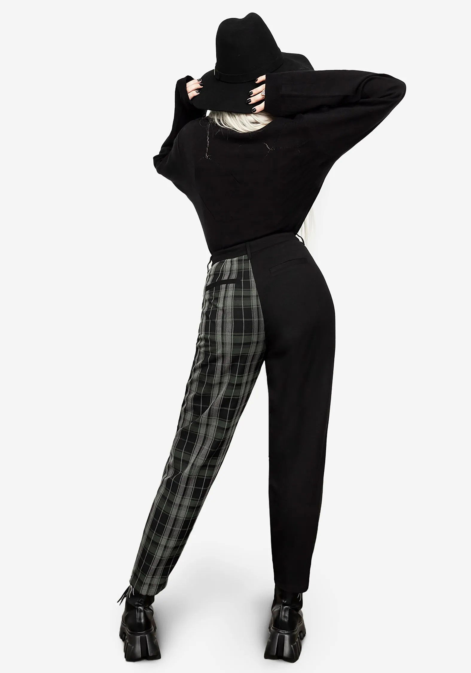 Checkmate High Waist Tapered Trousers