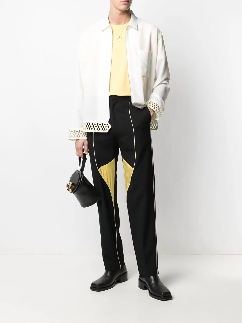 Colour-Block Straight Trousers