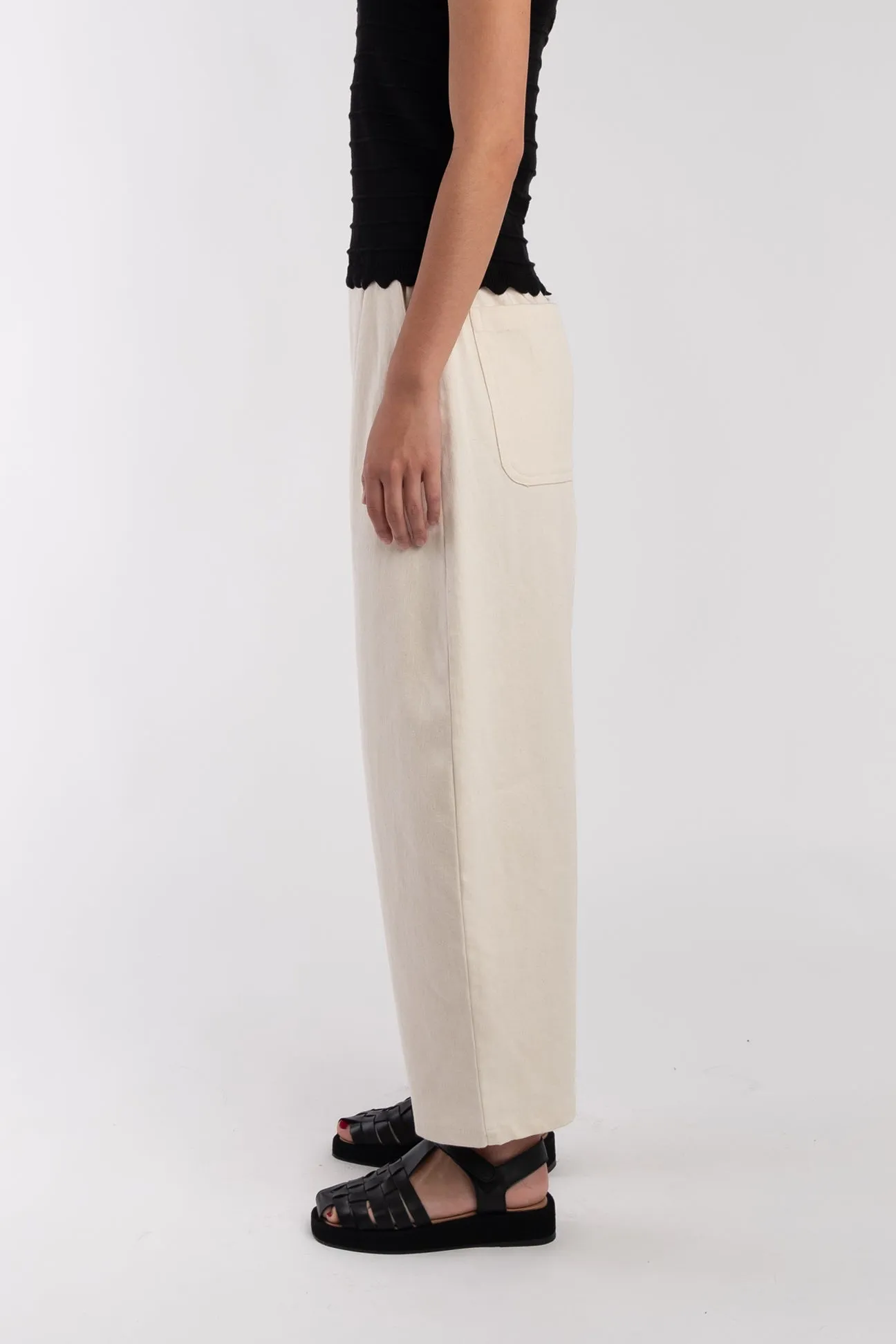 Cream Barrel Pant