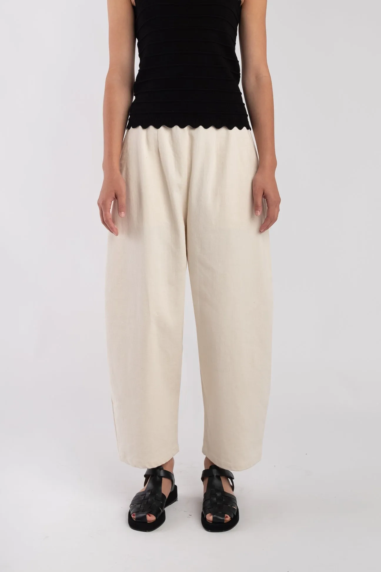 Cream Barrel Pant