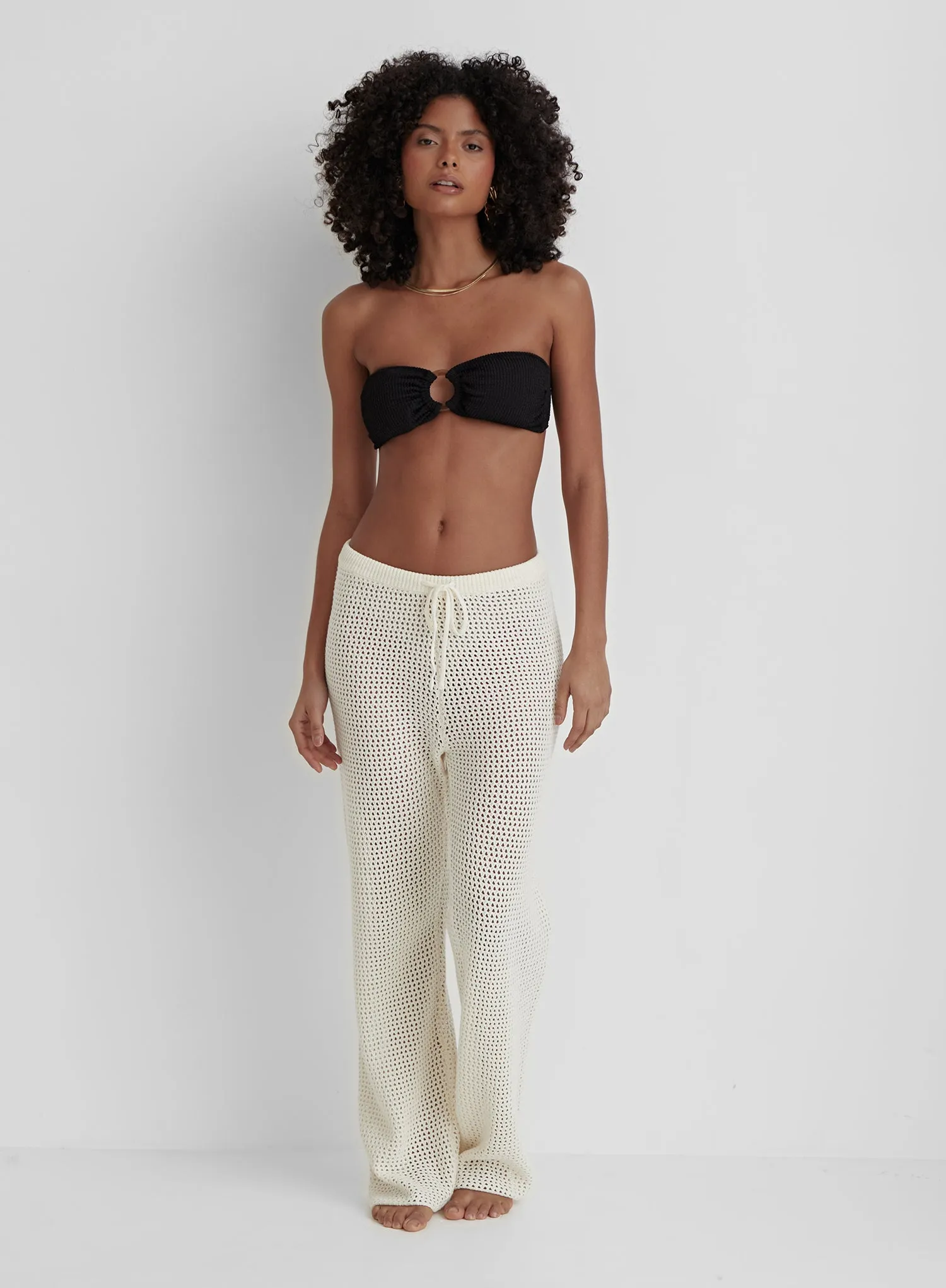 Cream Crochet Trousers- Minori