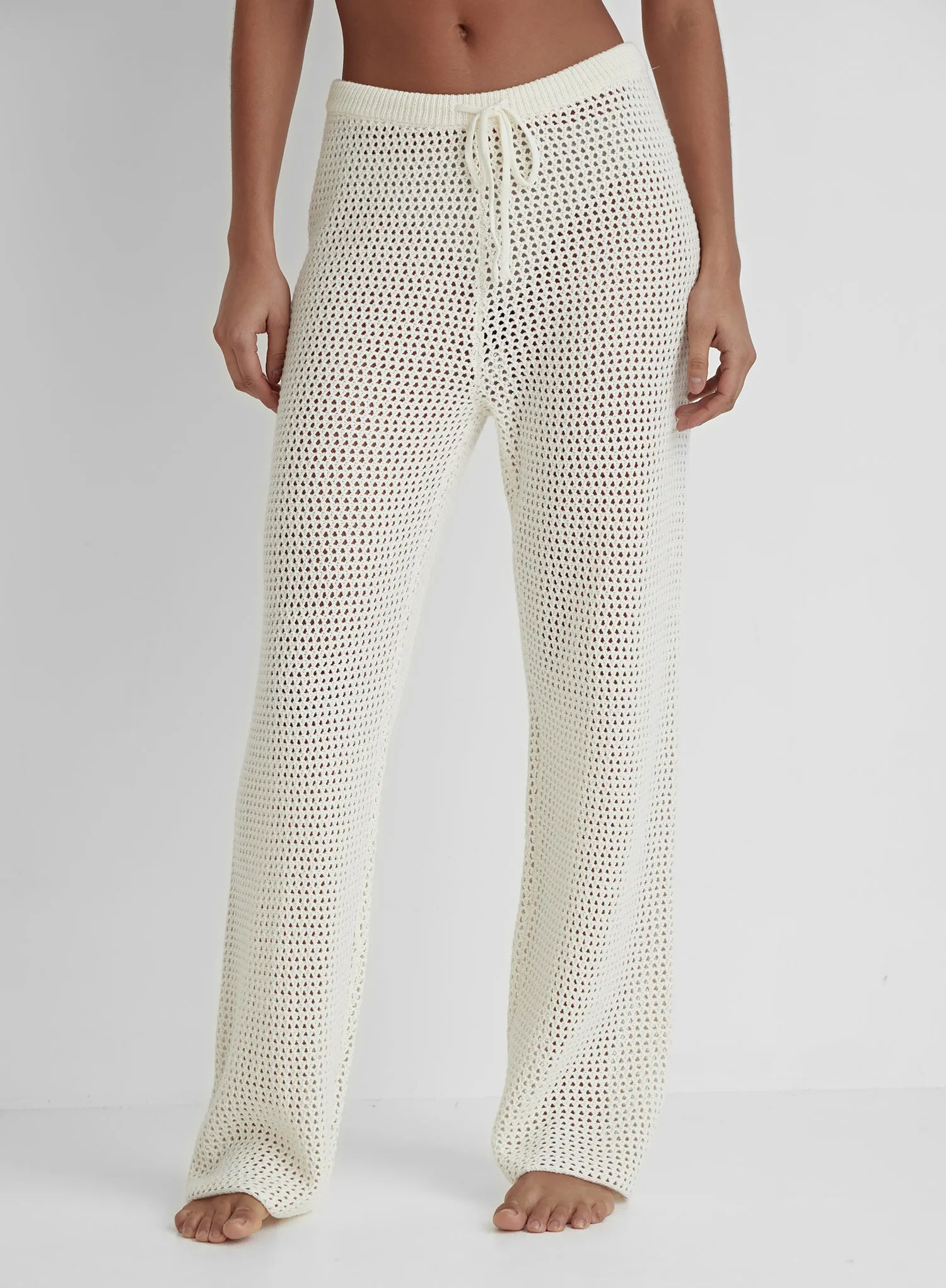 Cream Crochet Trousers- Minori