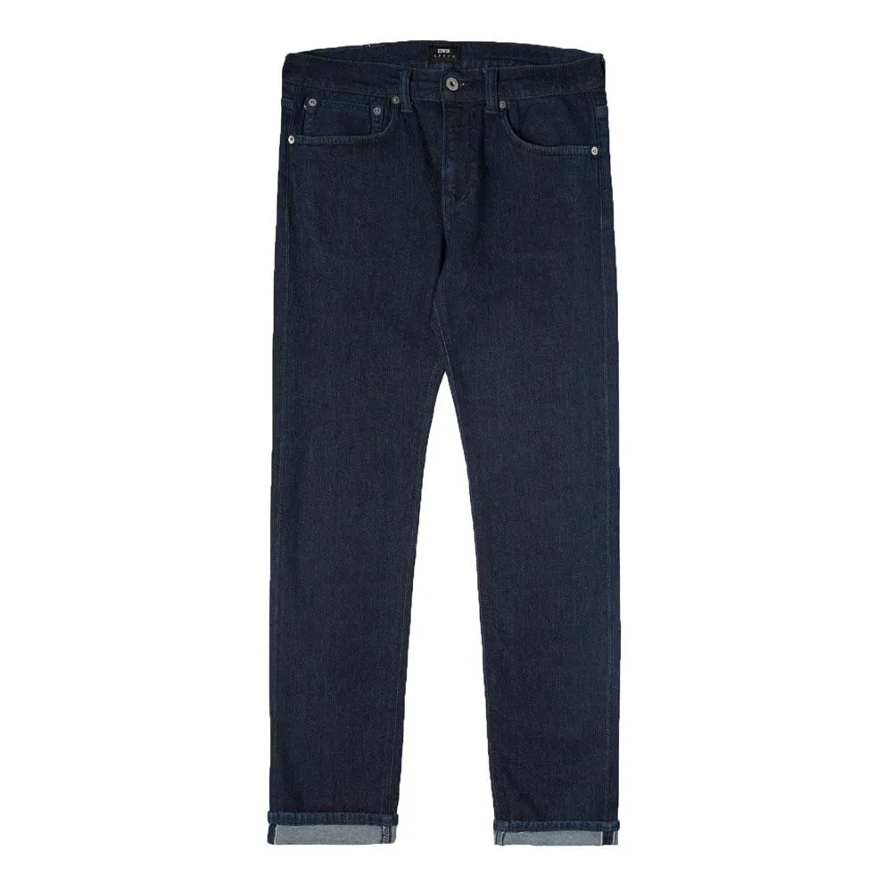 Edwin ED-80 Slim Tapered Jeans CS Red Listed Blue Denim - Rinsed