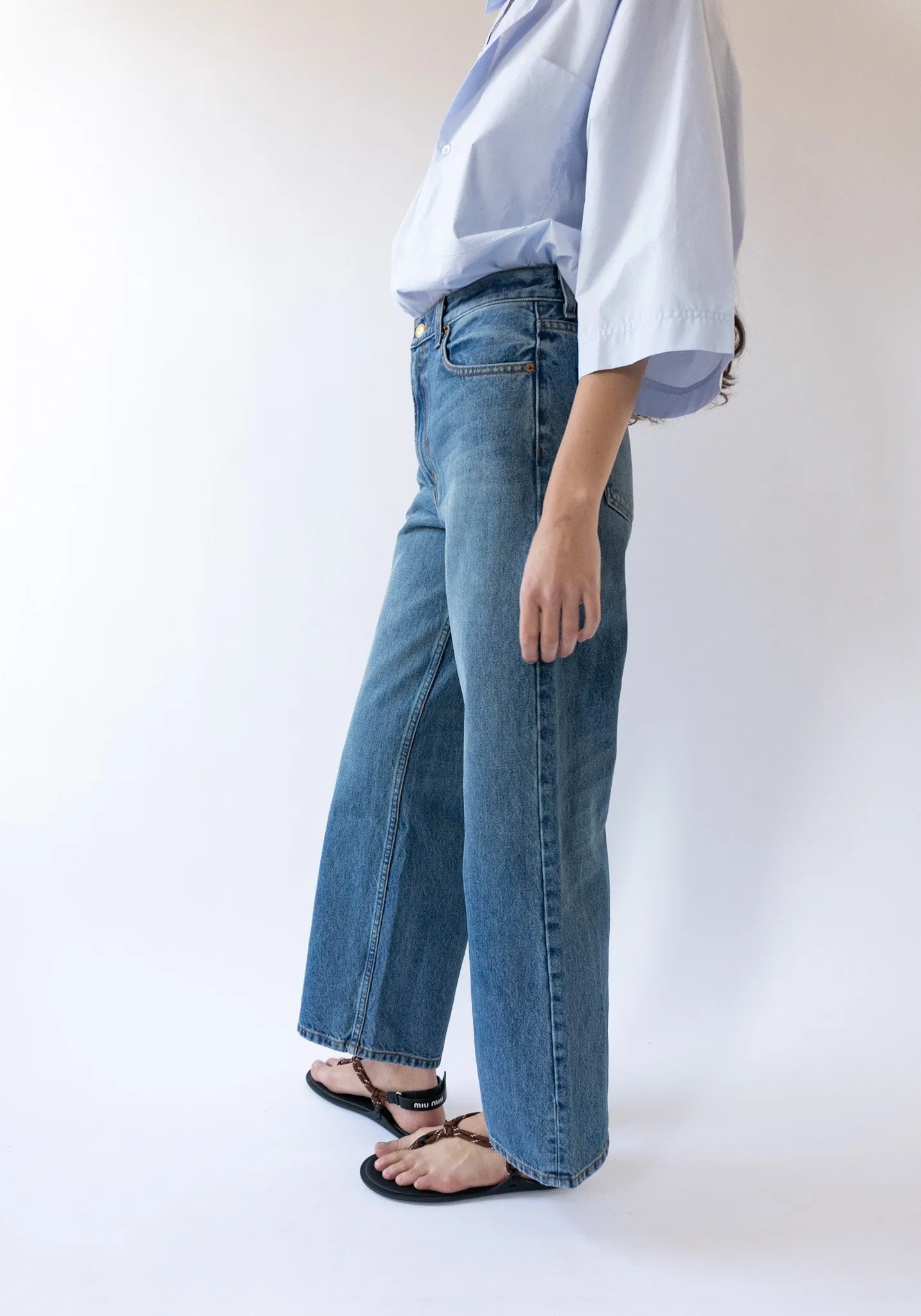 Elissa High Wide Jean in Vista Blue