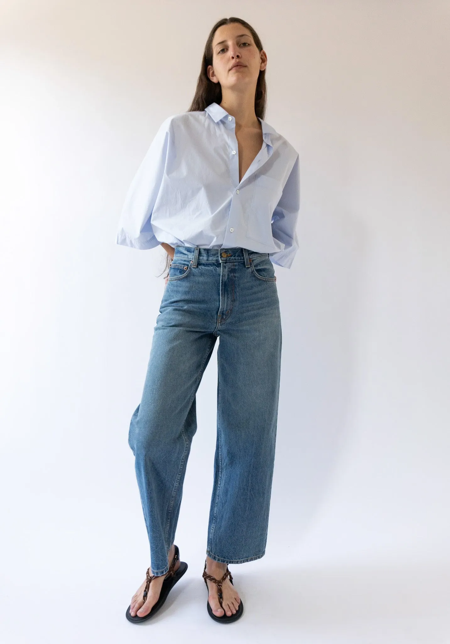 Elissa High Wide Jean in Vista Blue