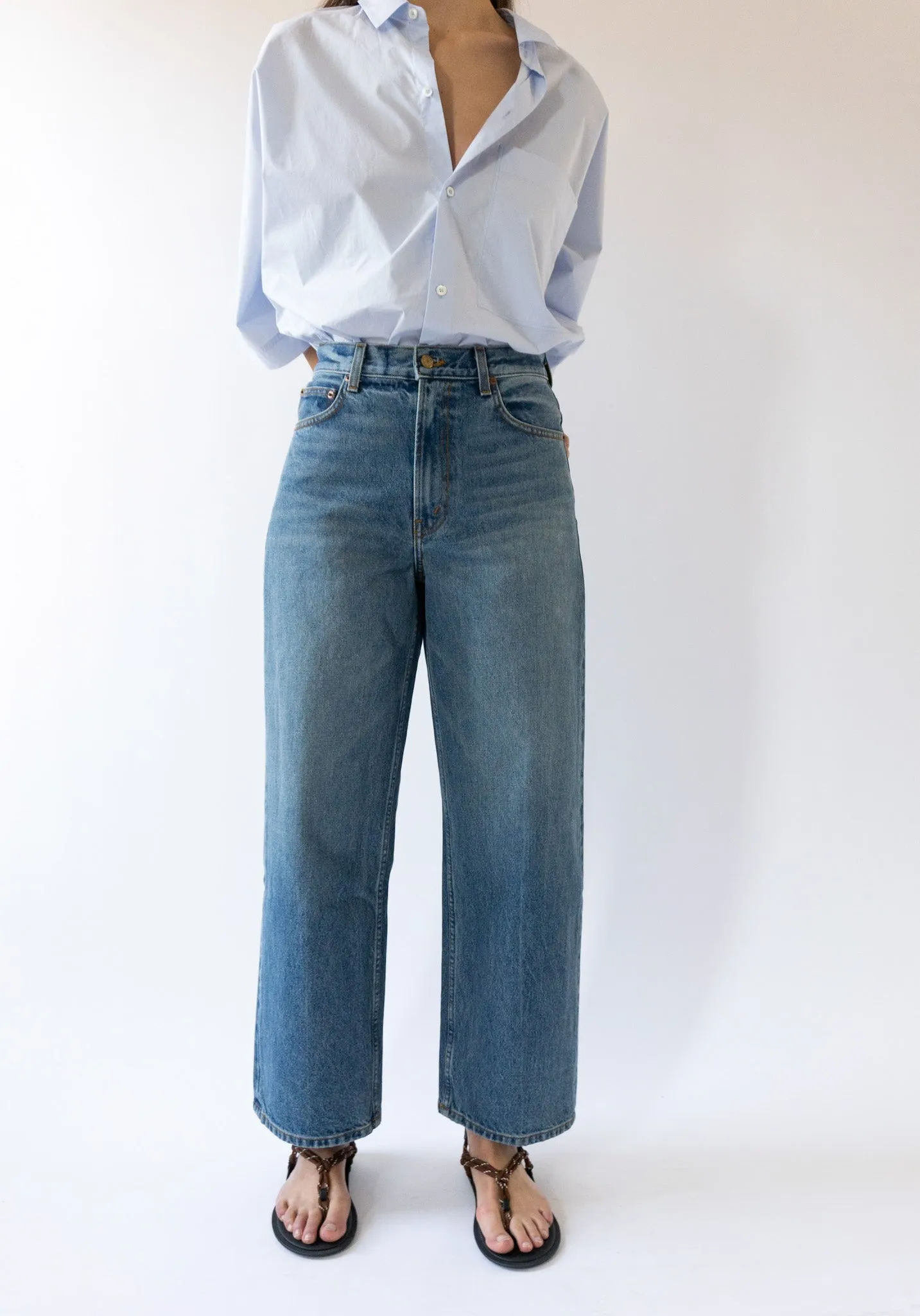 Elissa High Wide Jean in Vista Blue