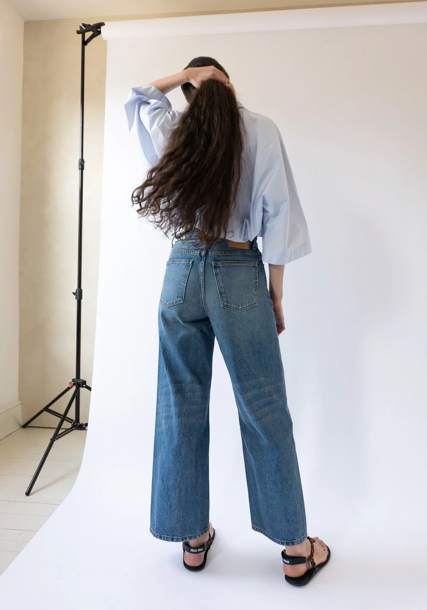 Elissa High Wide Jean in Vista Blue