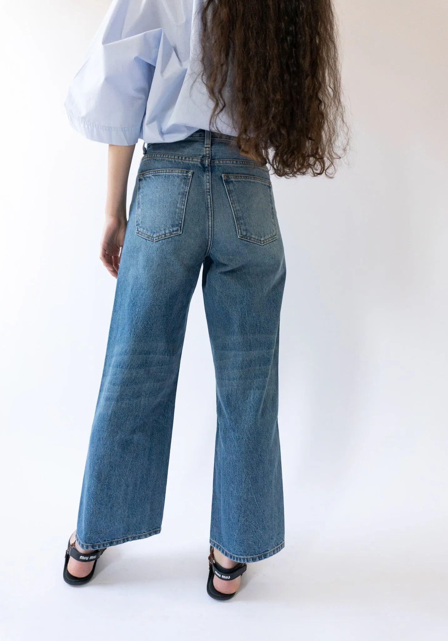 Elissa High Wide Jean in Vista Blue