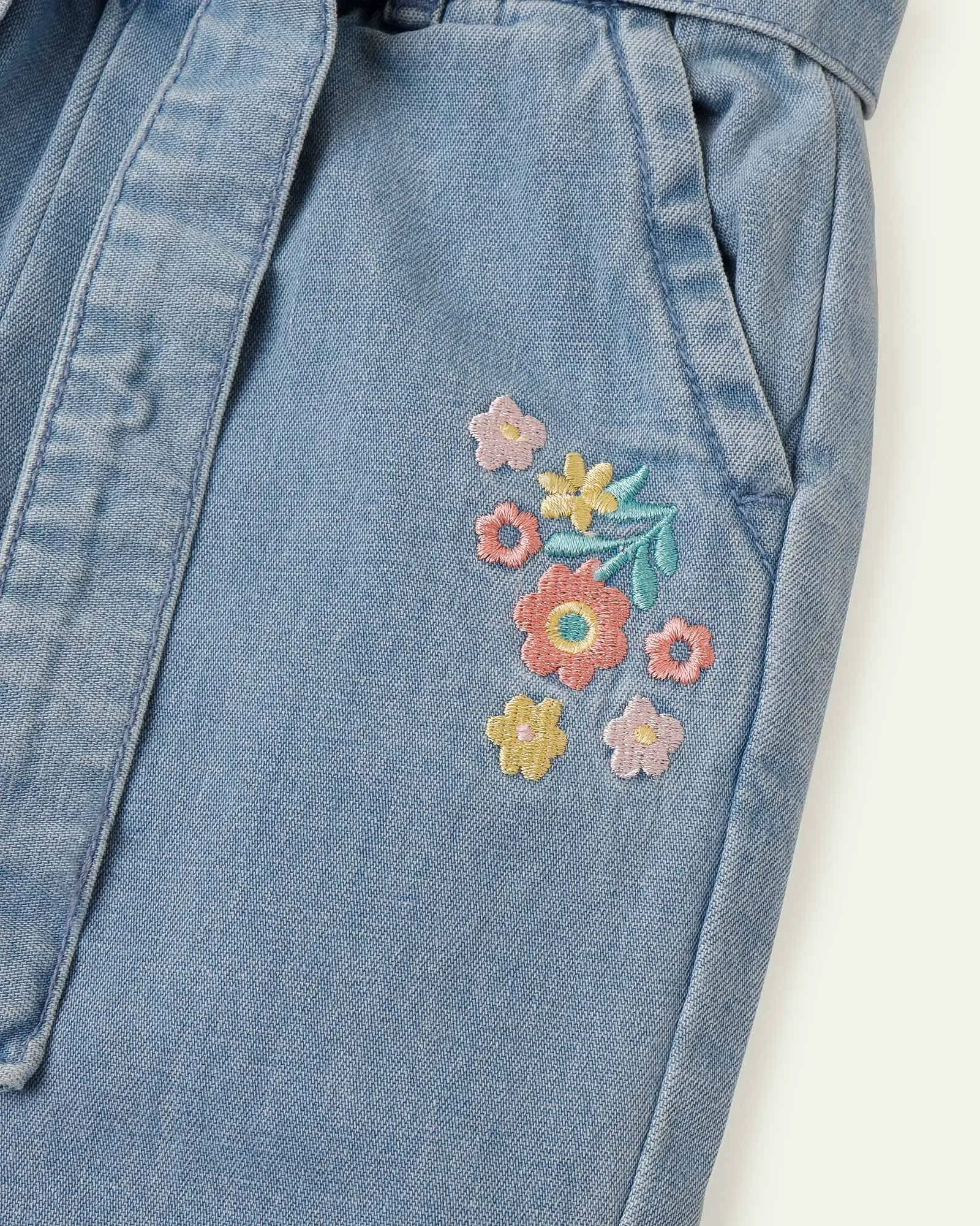 Embroidered Paper Bag Jeans