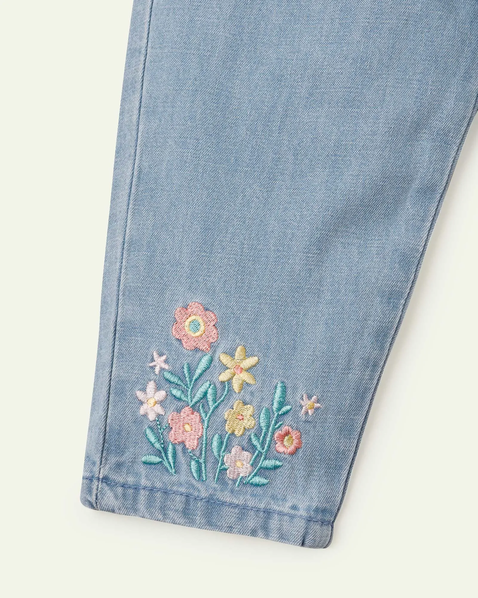 Embroidered Paper Bag Jeans