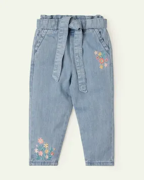 Embroidered Paper Bag Jeans