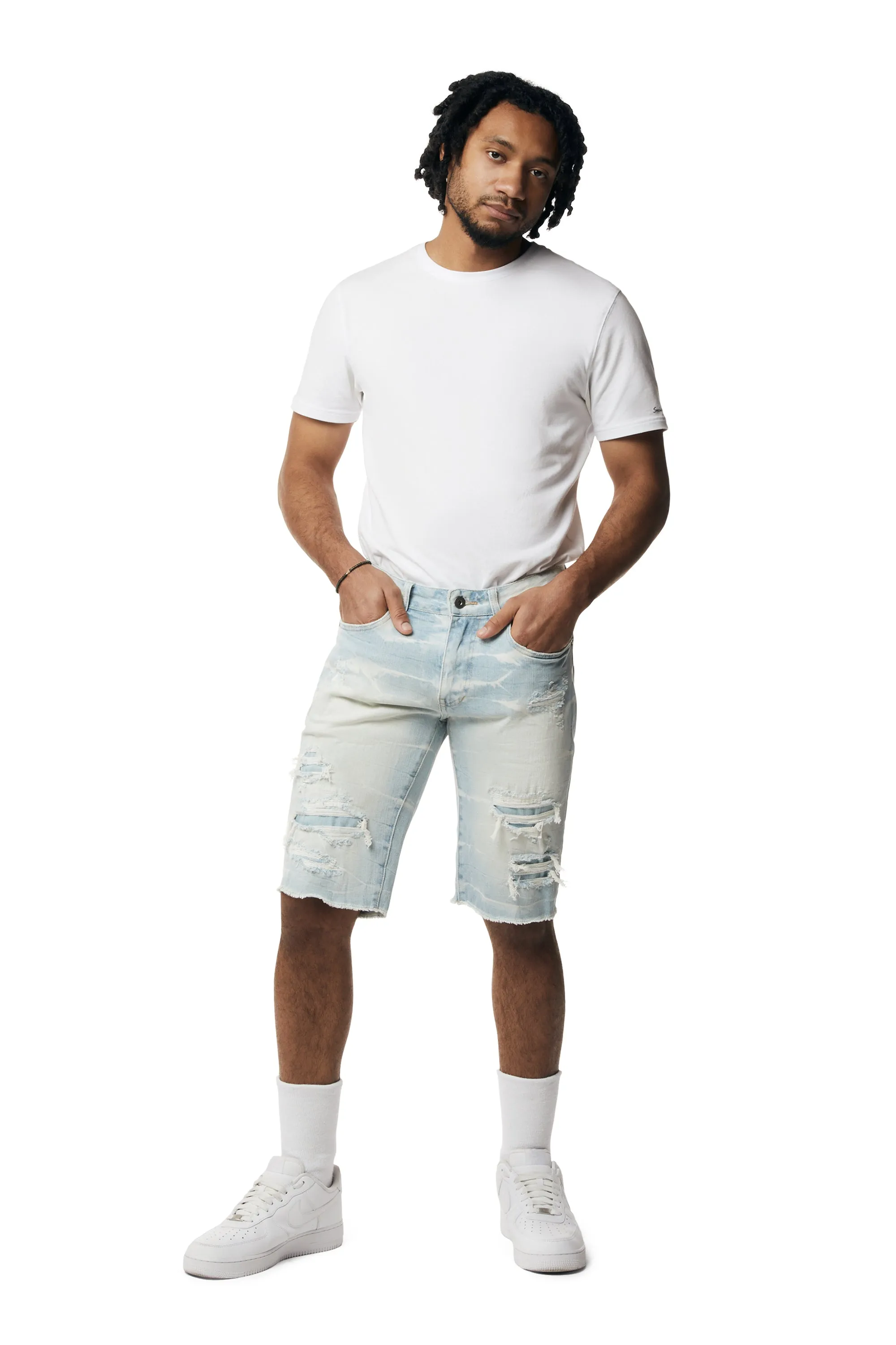 Essential Jean Shorts - Speckle Blue