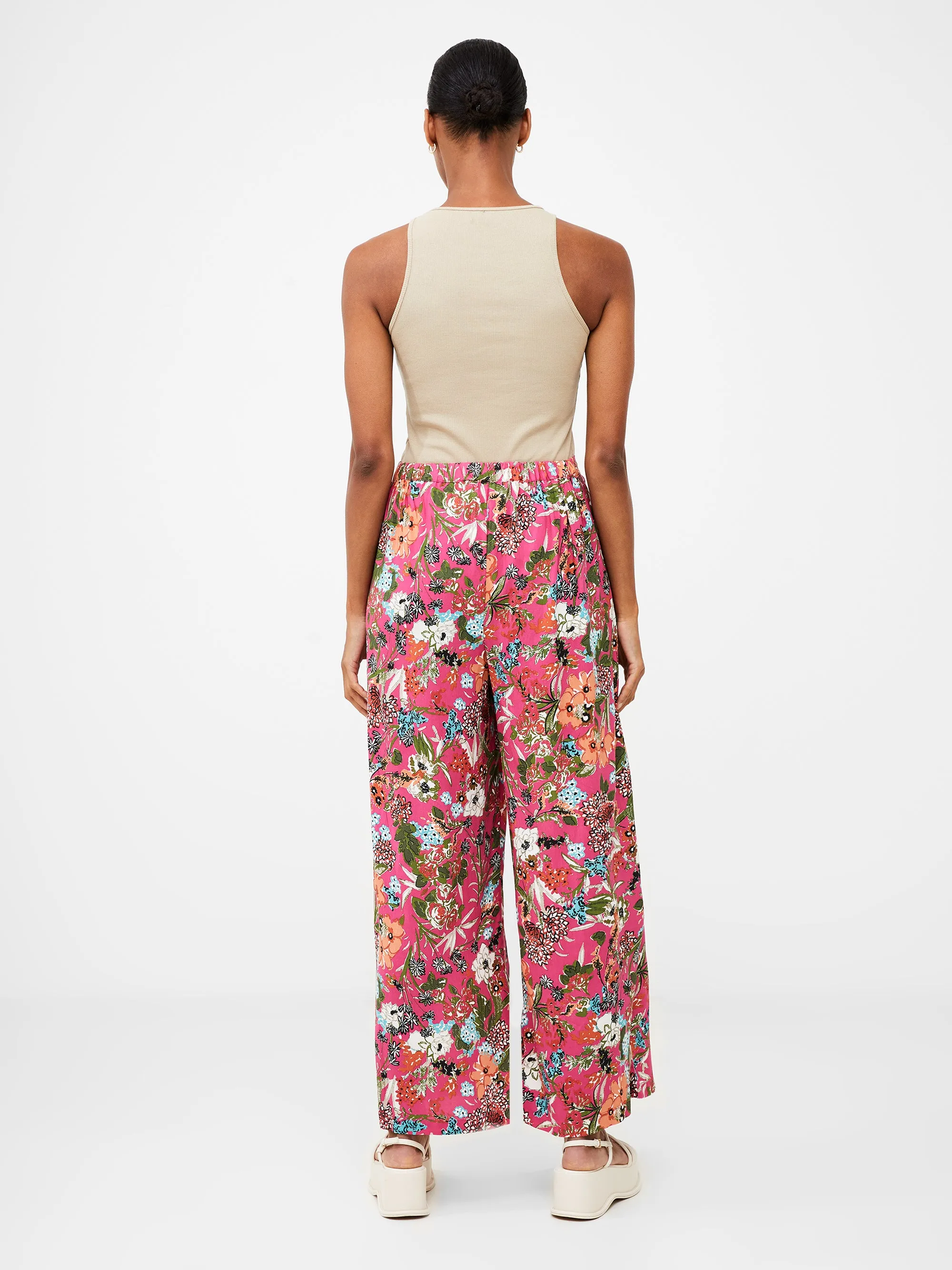 Floral Print Wide Leg Trousers