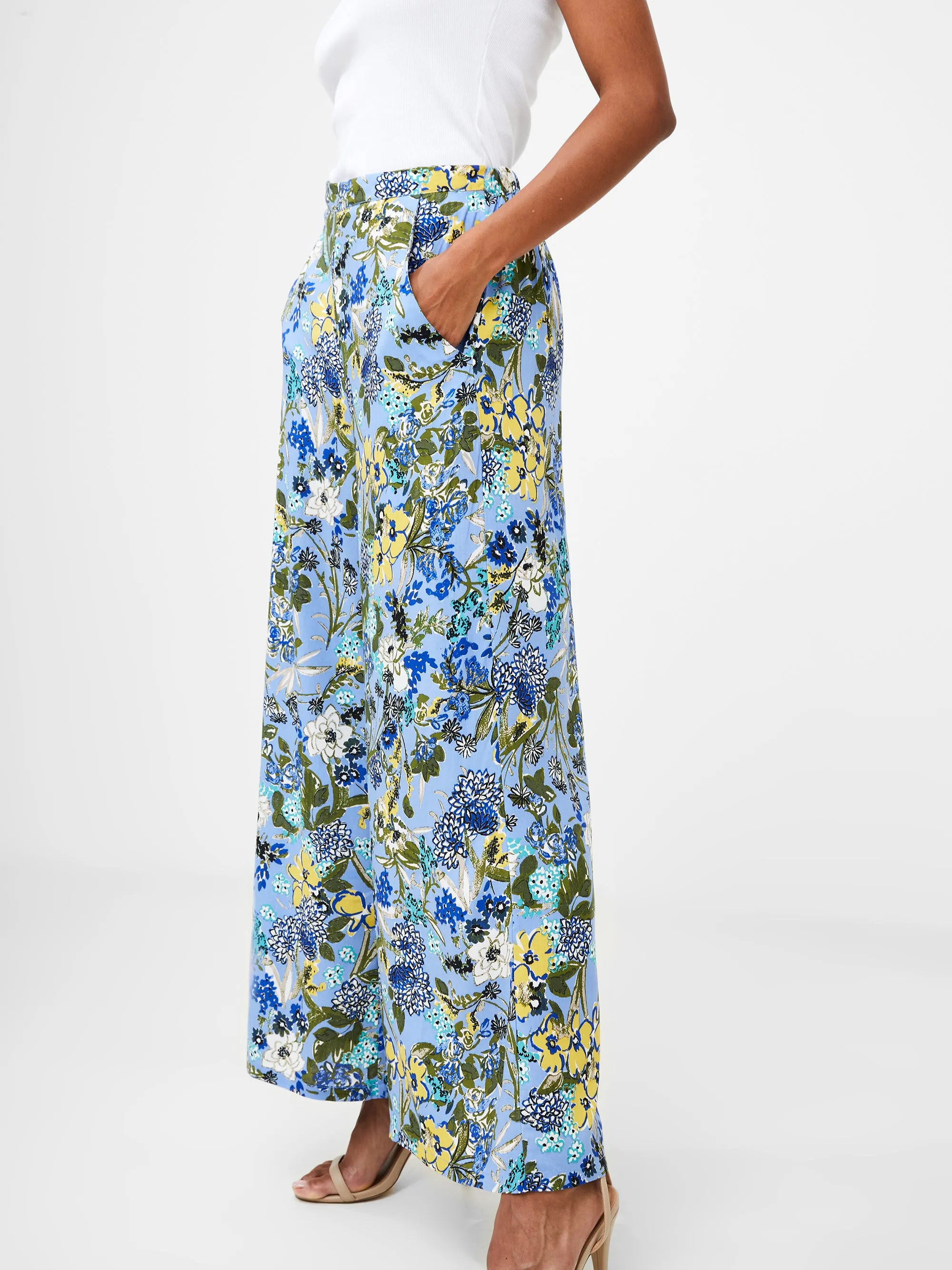 Floral Print Wide Leg Trousers