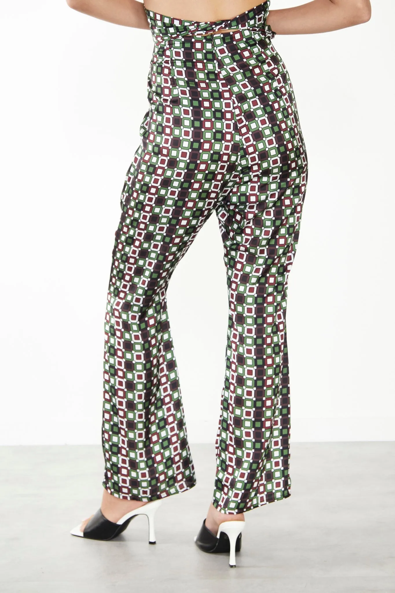 Glamorous Care Geometric Print Flared Trousers