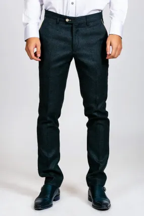 GLEN - Navy Tweed Trousers