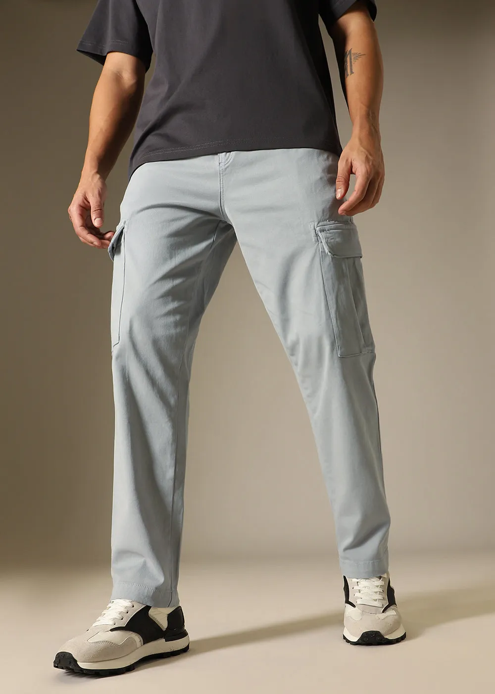 Grey Twill Cargo Pant