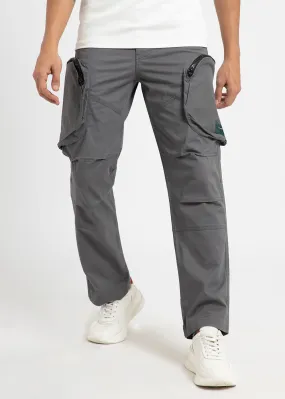 Gris Gray Zipper Cargo Pant