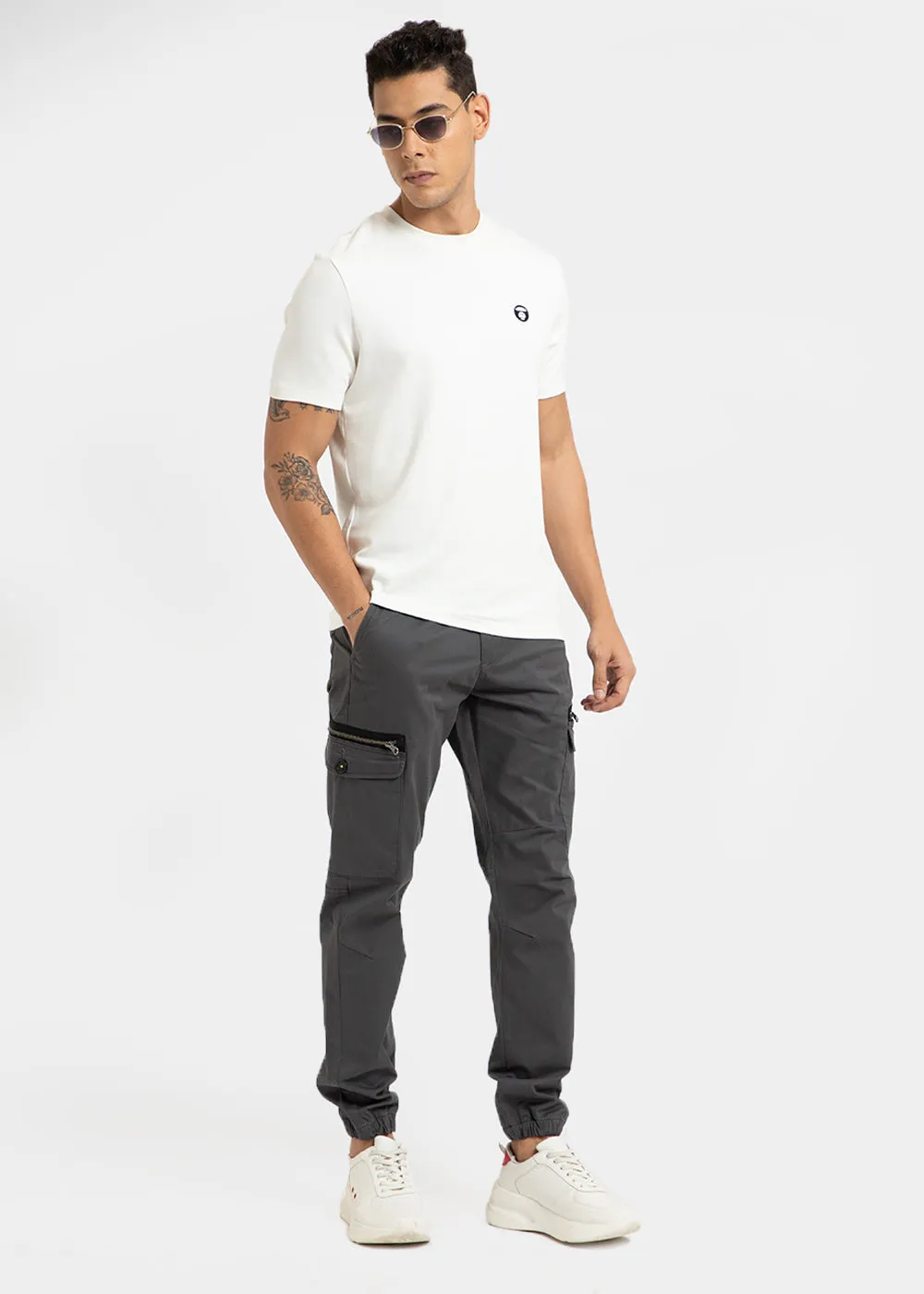 Iron Gray Elasticated Cargo Pant