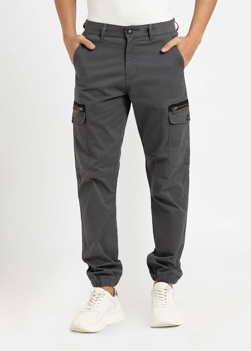 Iron Gray Elasticated Cargo Pant