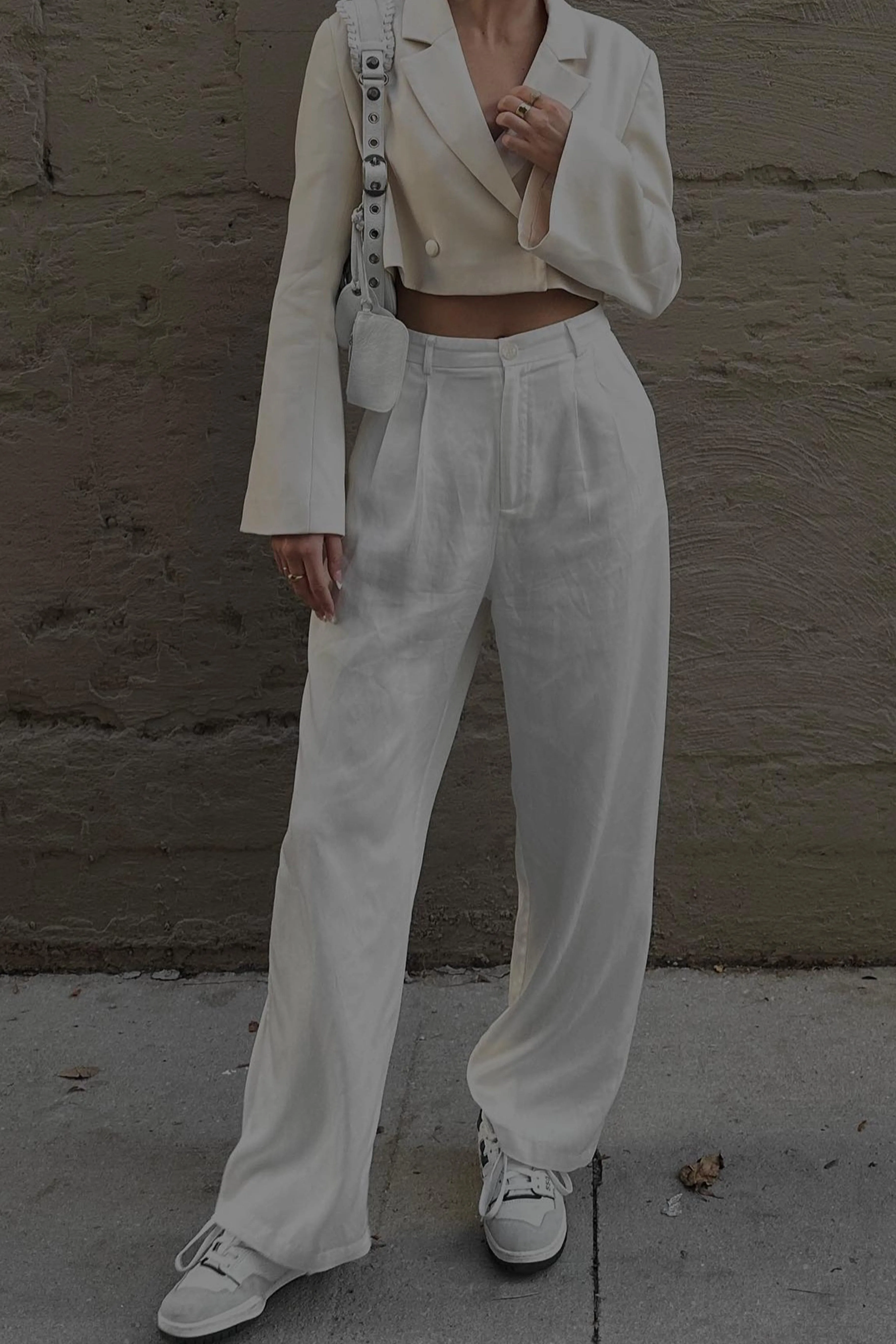 Jaxon White Wide Leg Trousers