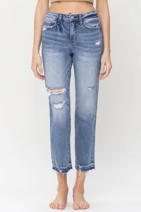 Lena High Rise Crop Straight Jeans