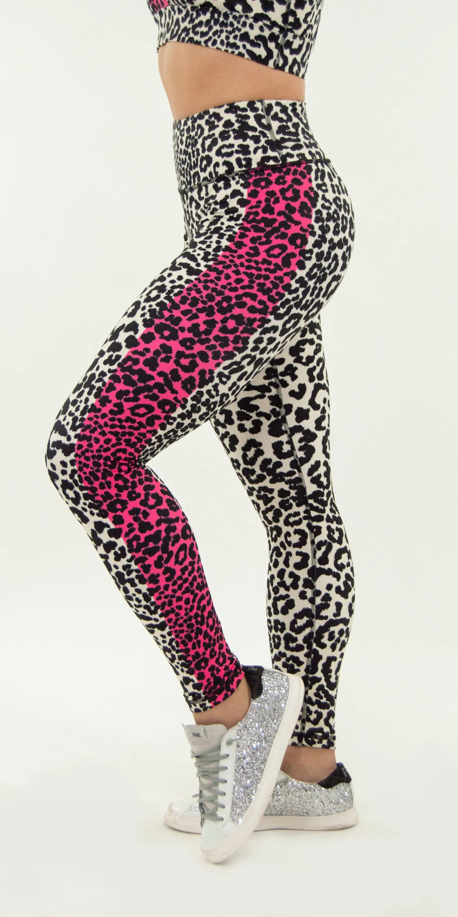 Leopard Pink Stripe - Legging