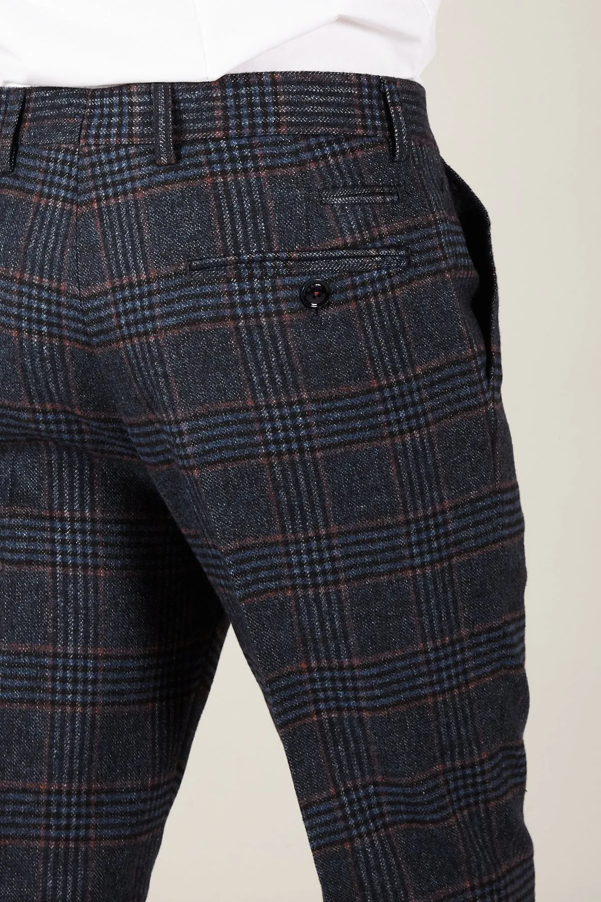 LUCA - Navy Check Tweed Trousers