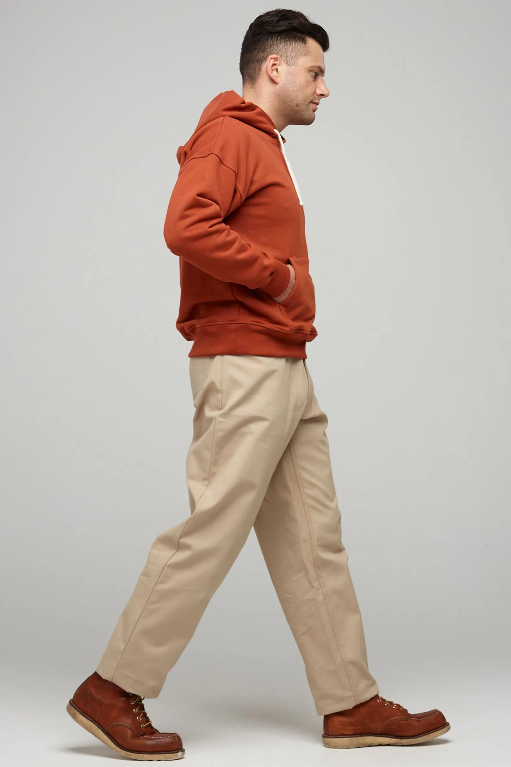 Mens Putty-Colored Canvas Chore Pants