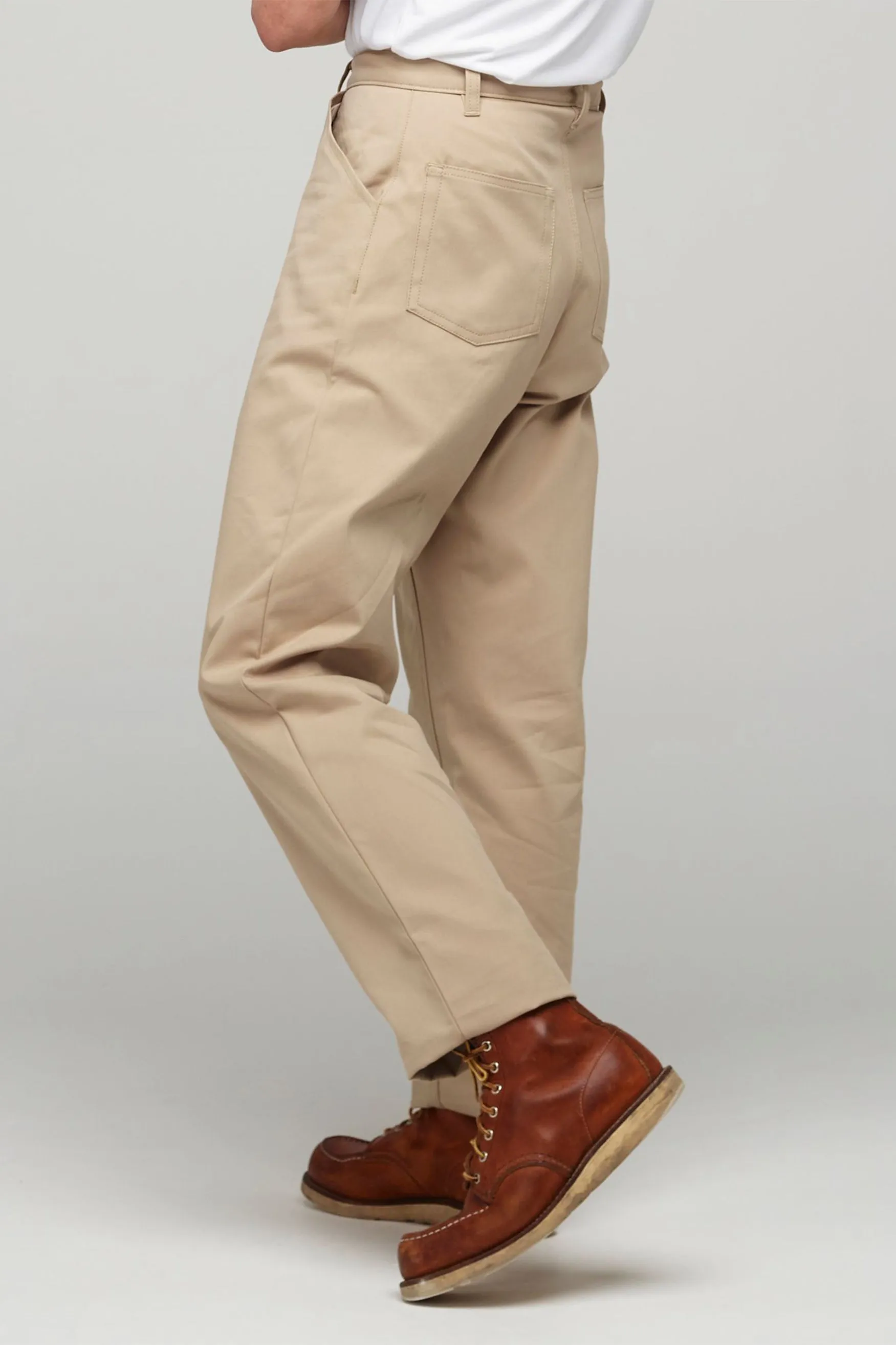 Mens Putty-Colored Canvas Chore Pants