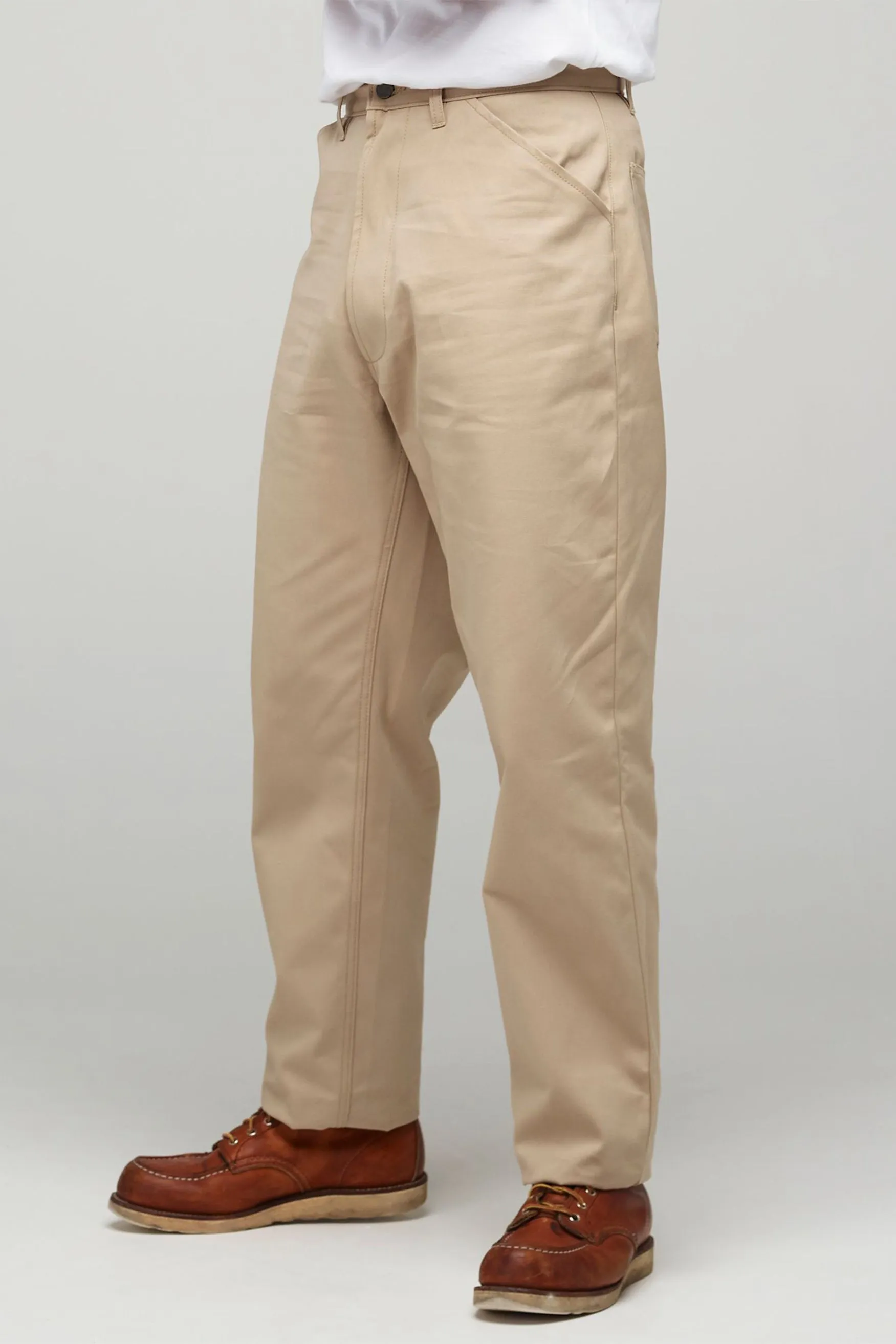 Mens Putty-Colored Canvas Chore Pants