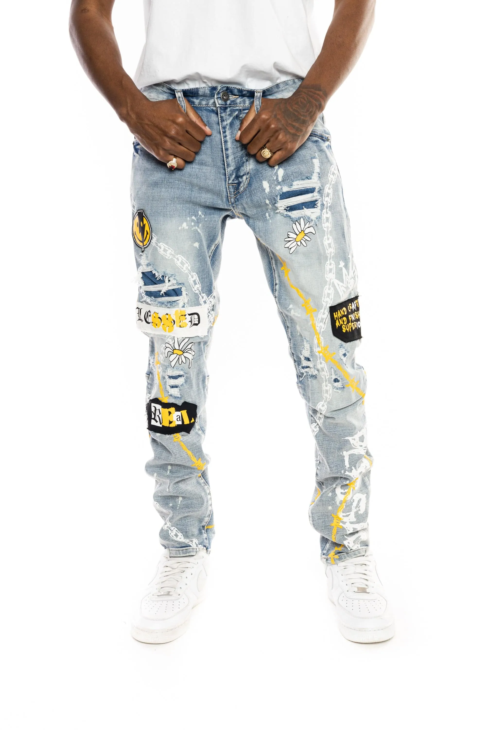 Mixed Media Fashion Jean - Albany Blue