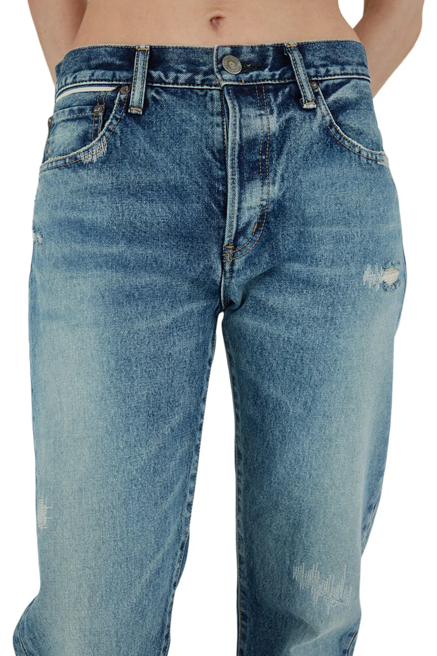 Moussy Denim Sundown Straight Jean in Blue