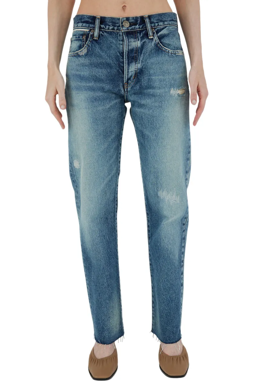 Moussy Denim Sundown Straight Jean in Blue