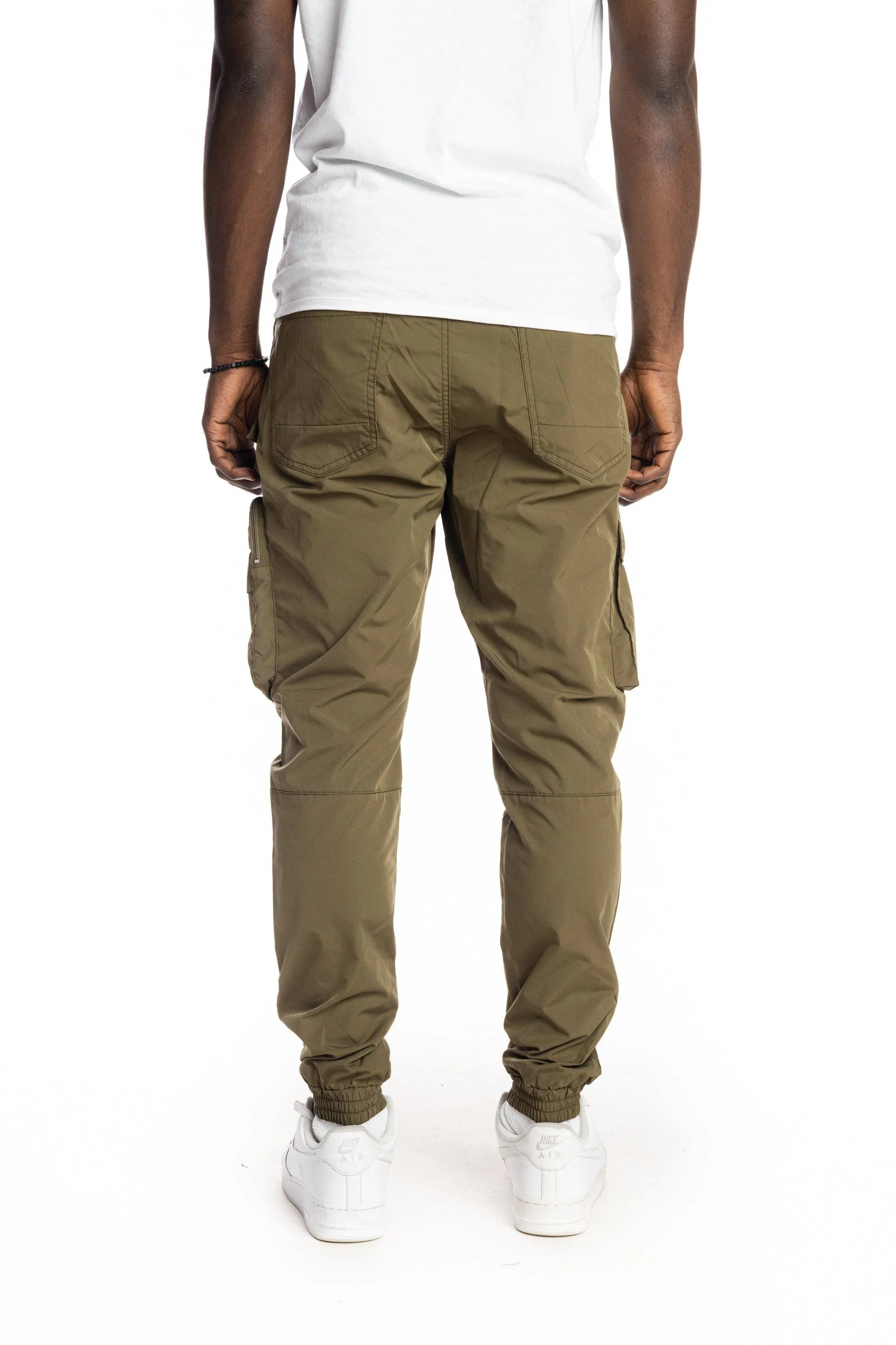 Multi Pocket Cargo Windbreaker Pant - Olive