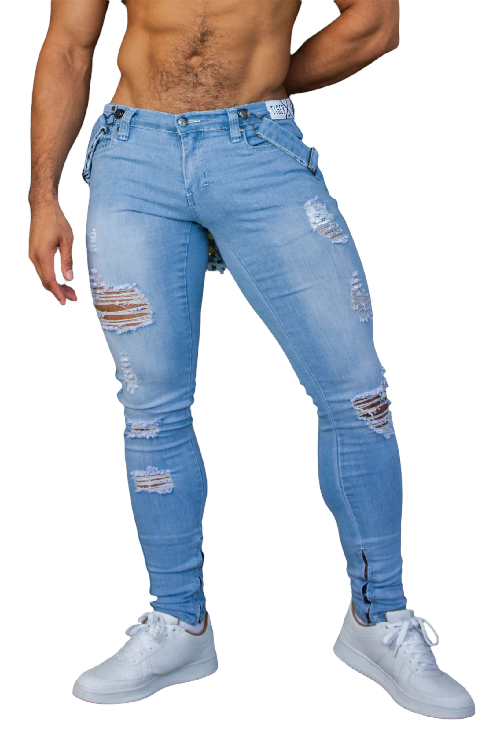 OSCAR ICE BLUE HAND-ABRADED JEAN