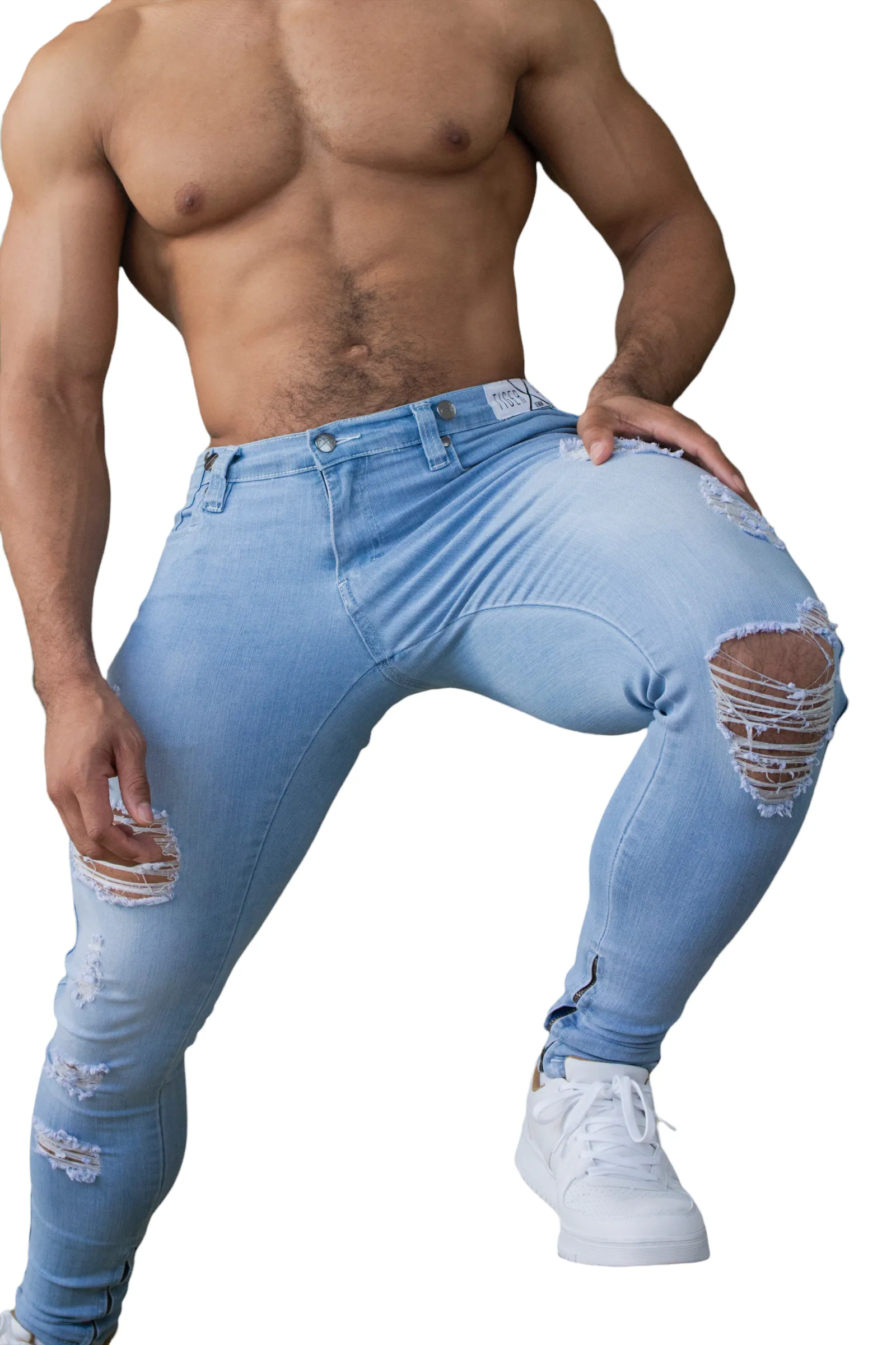 OSCAR ICE BLUE HAND-ABRADED JEAN