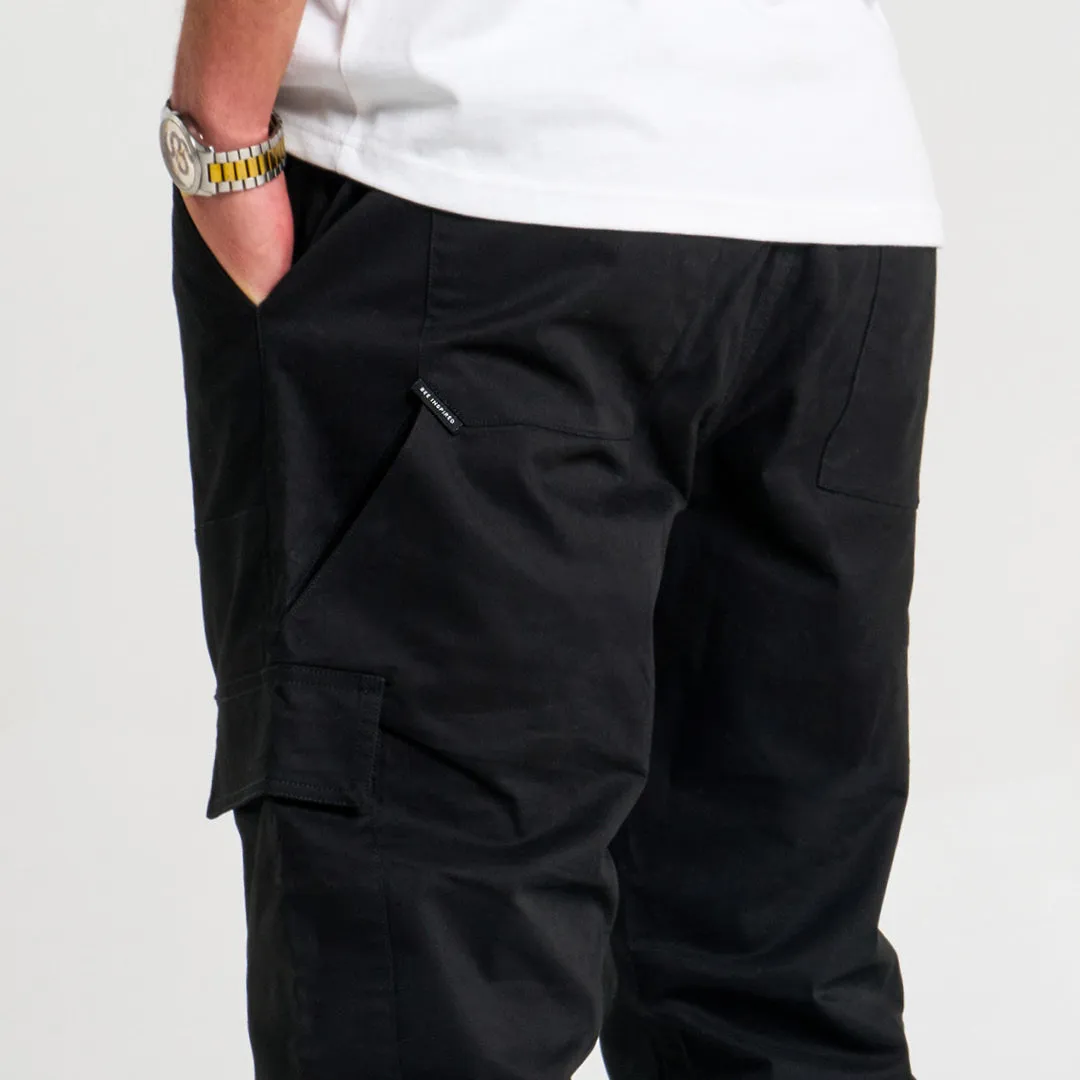 Parkes High-Quality Black Cargo Pants for Versatile Use